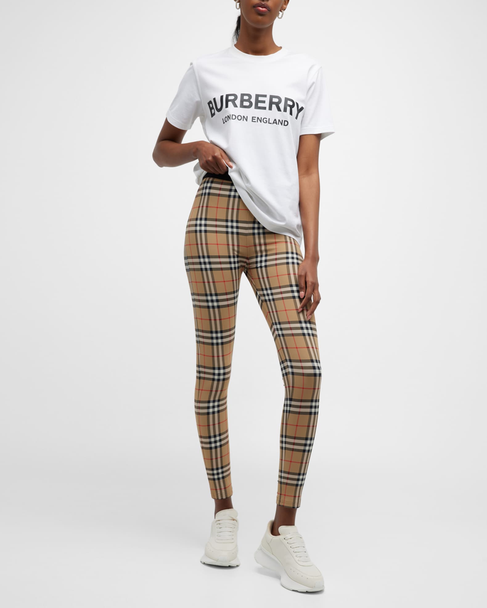 Burberry Belvoir Vintage Check Leggings Neiman Marcus