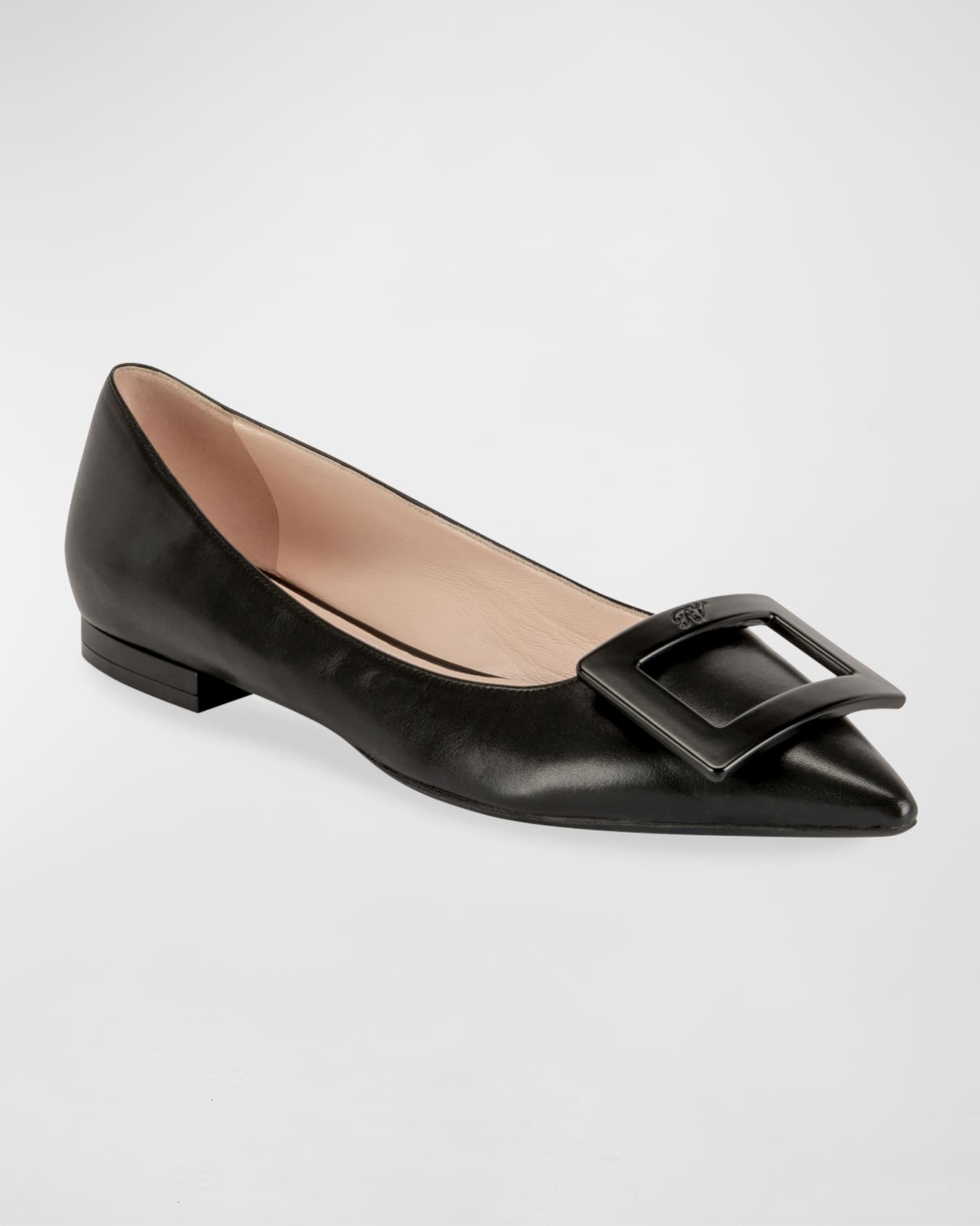 Gommettine Leather Ballet Flats with Tonal Buckle 1