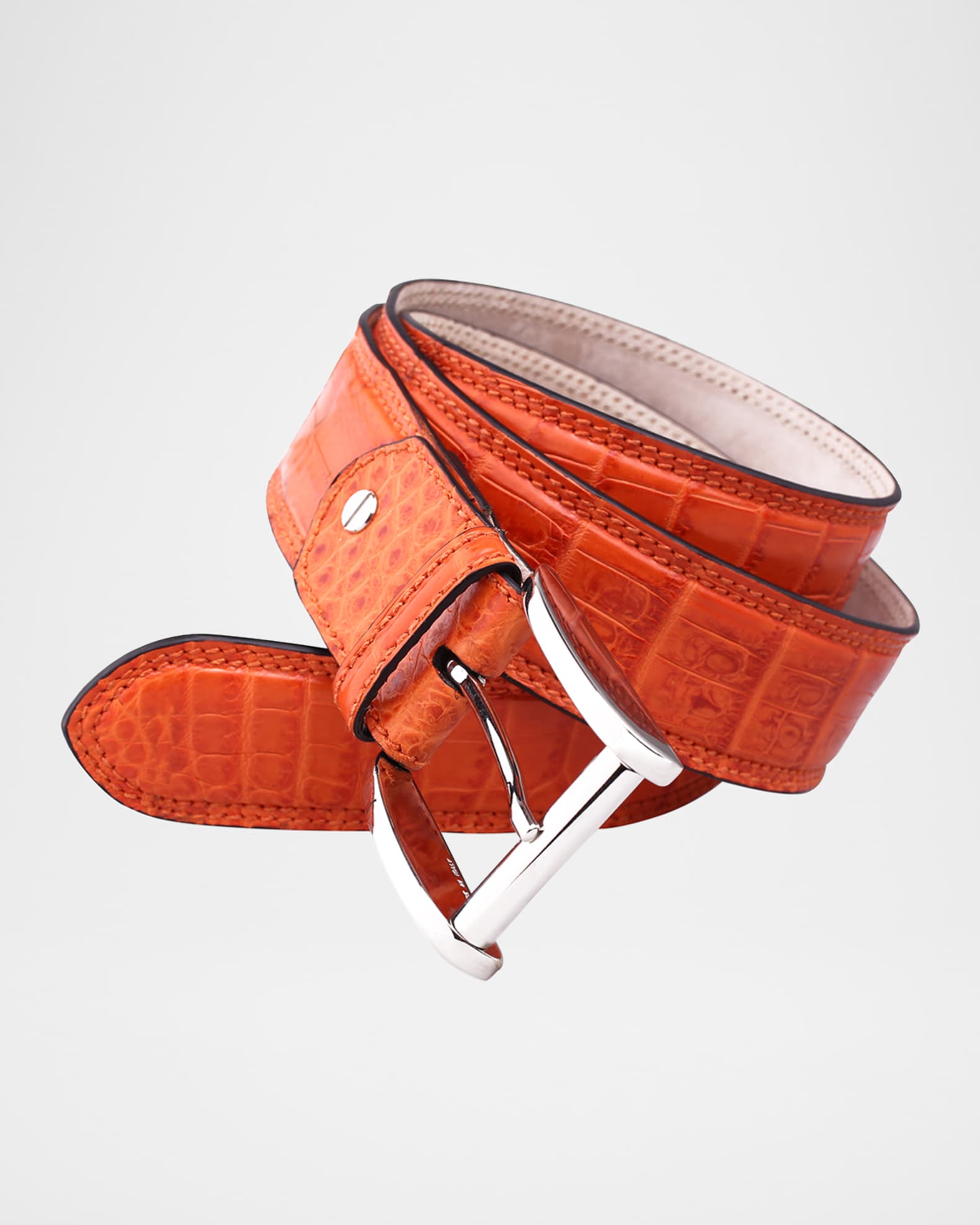 Zambezi Grace Men's Crocodile Leather Dress Belt | Neiman Marcus