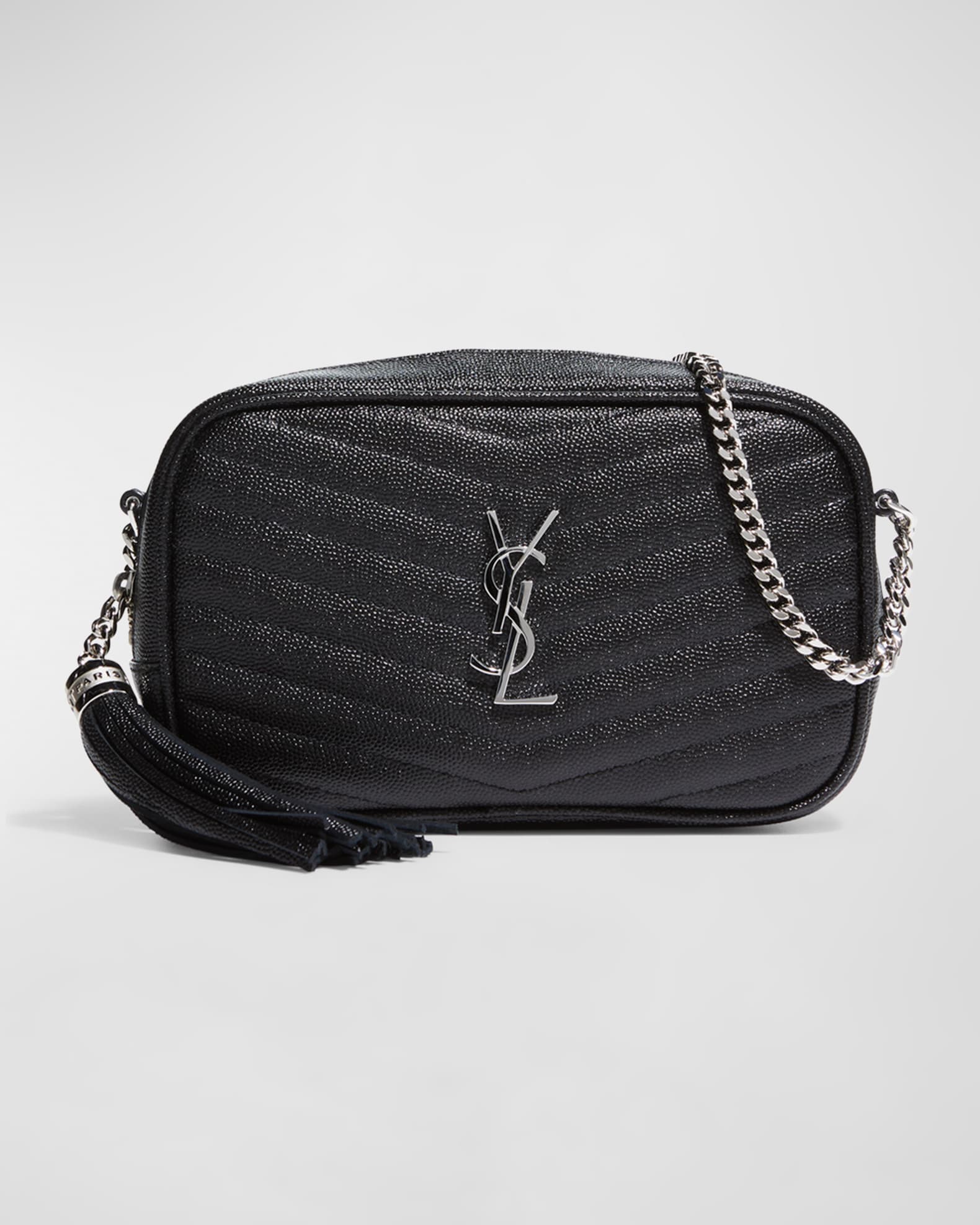 Saint Laurent Lou Mini Camera Bag in Grained Quilted Leather with