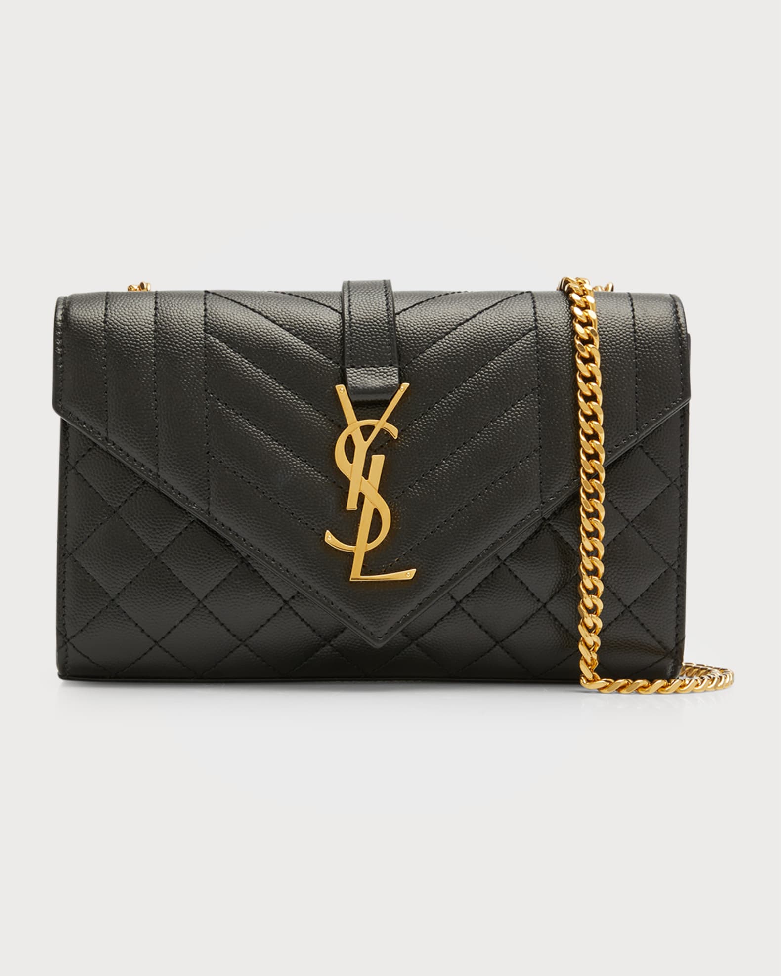Saint Laurent Small YSL Monogram Leather Satchel Bag | Neiman Marcus
