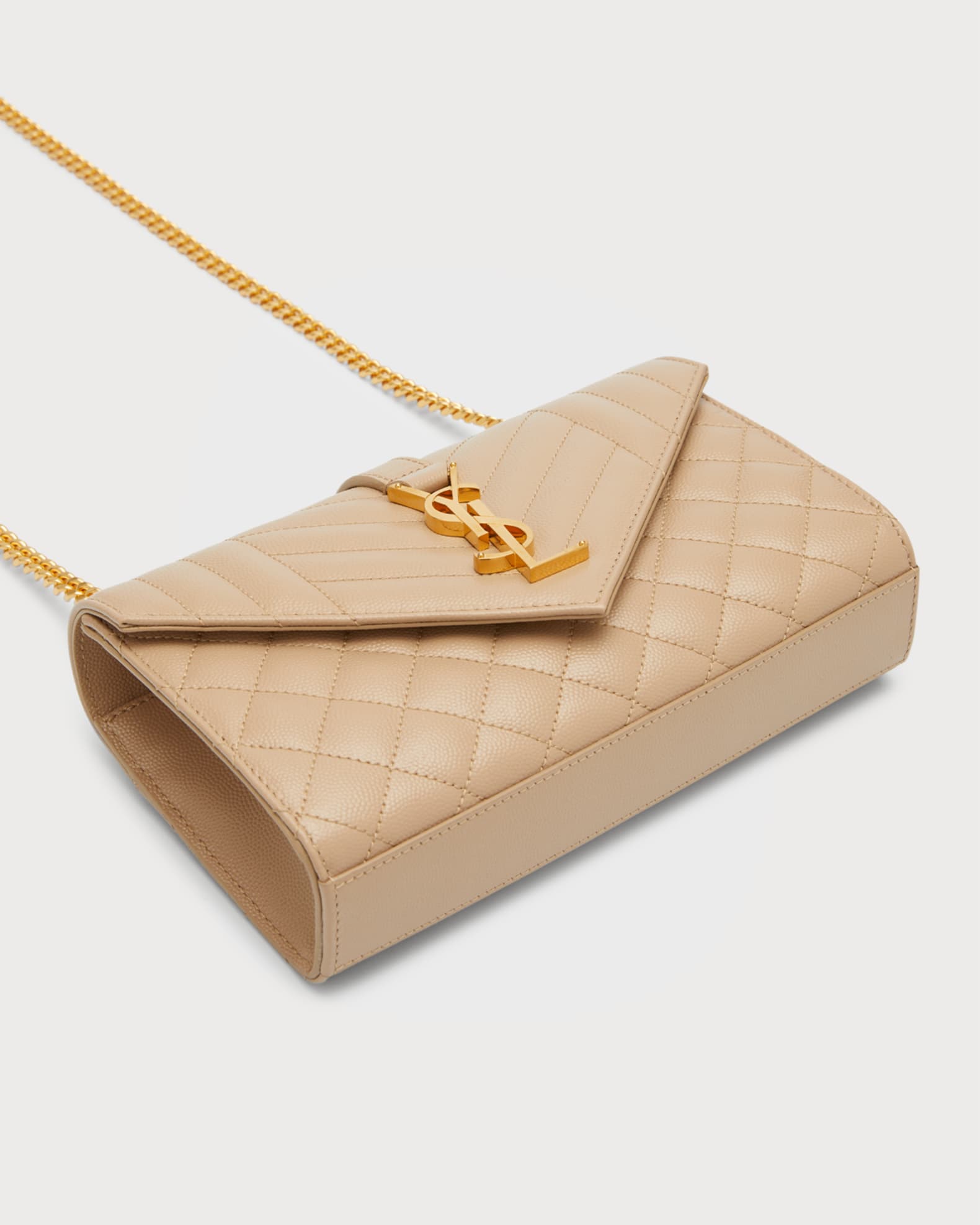 Saint Laurent Envelope Triquilt Small YSL Shoulder Bag in