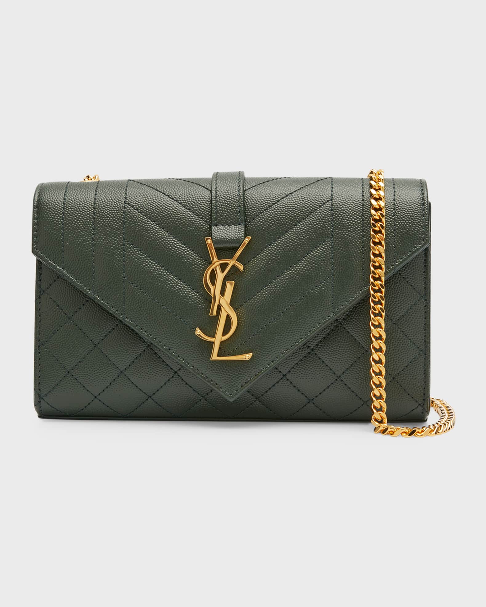 Saint Laurent Small YSL Monogram Leather Satchel Bag Neiman Marcus