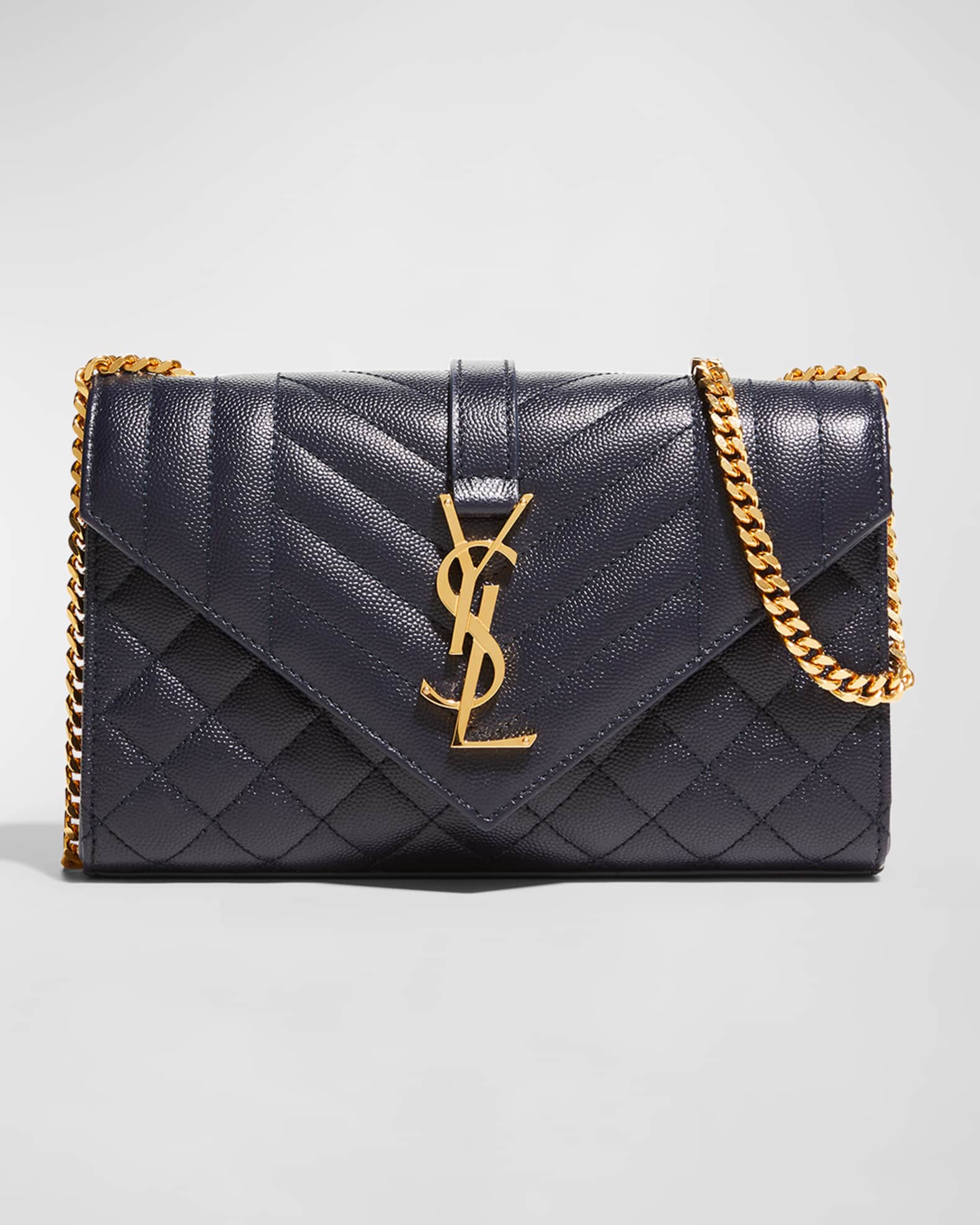 Saint Laurent Small YSL Monogram Leather Satchel Bag | Neiman Marcus