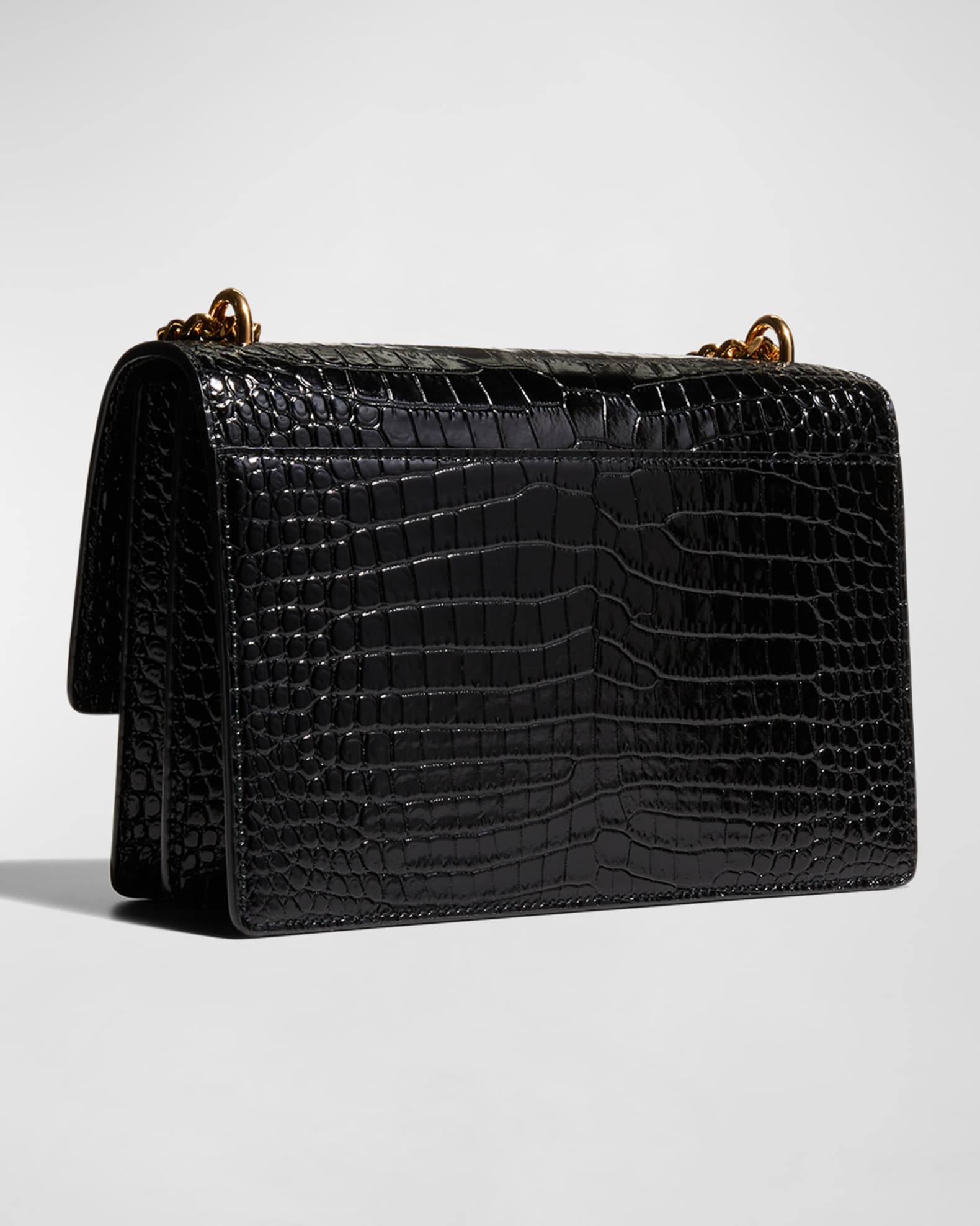 Croc Embossed Saffiano Logo Crossbody