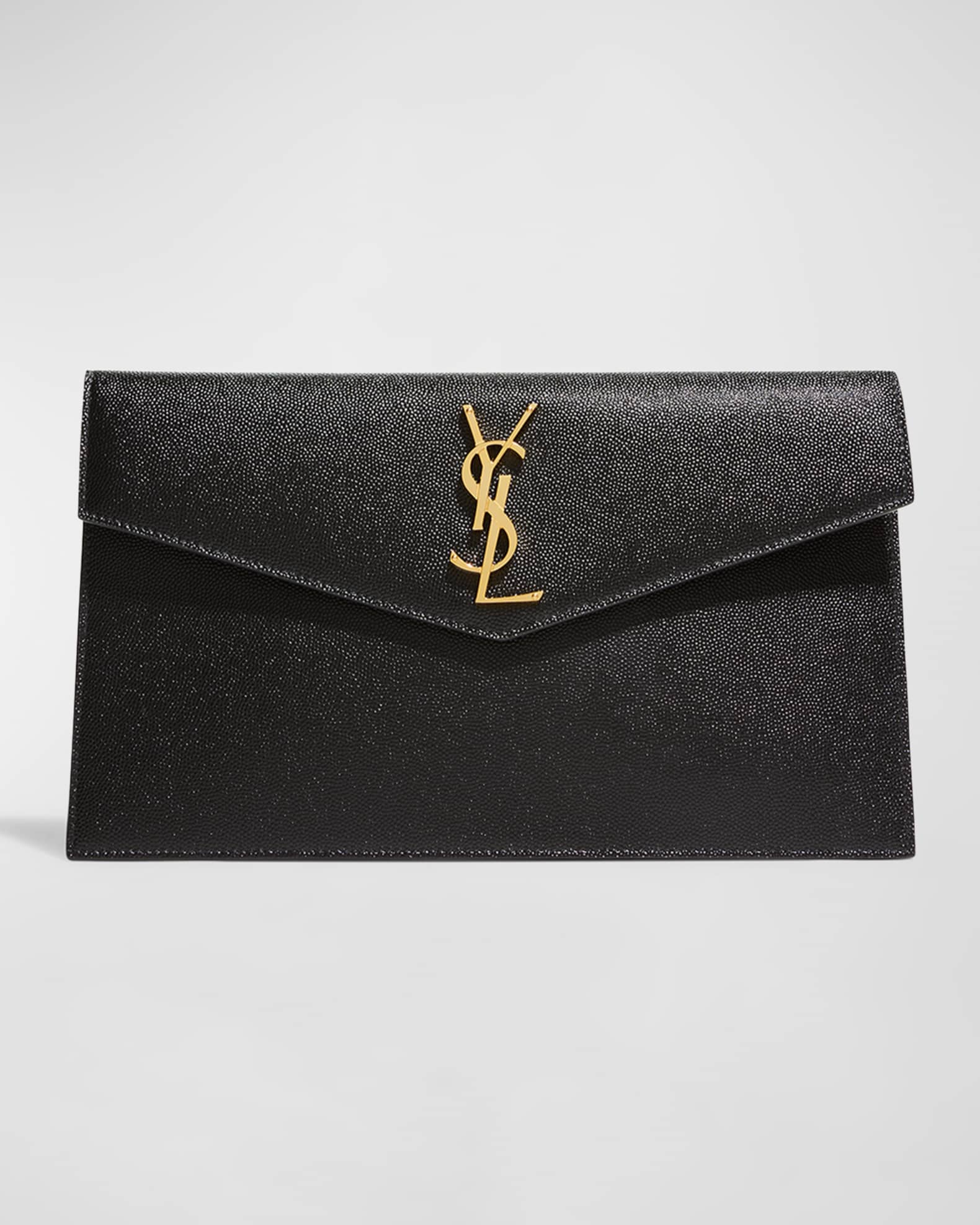 UPTOWN pouch in grain de poudre embossed leather, Saint Laurent