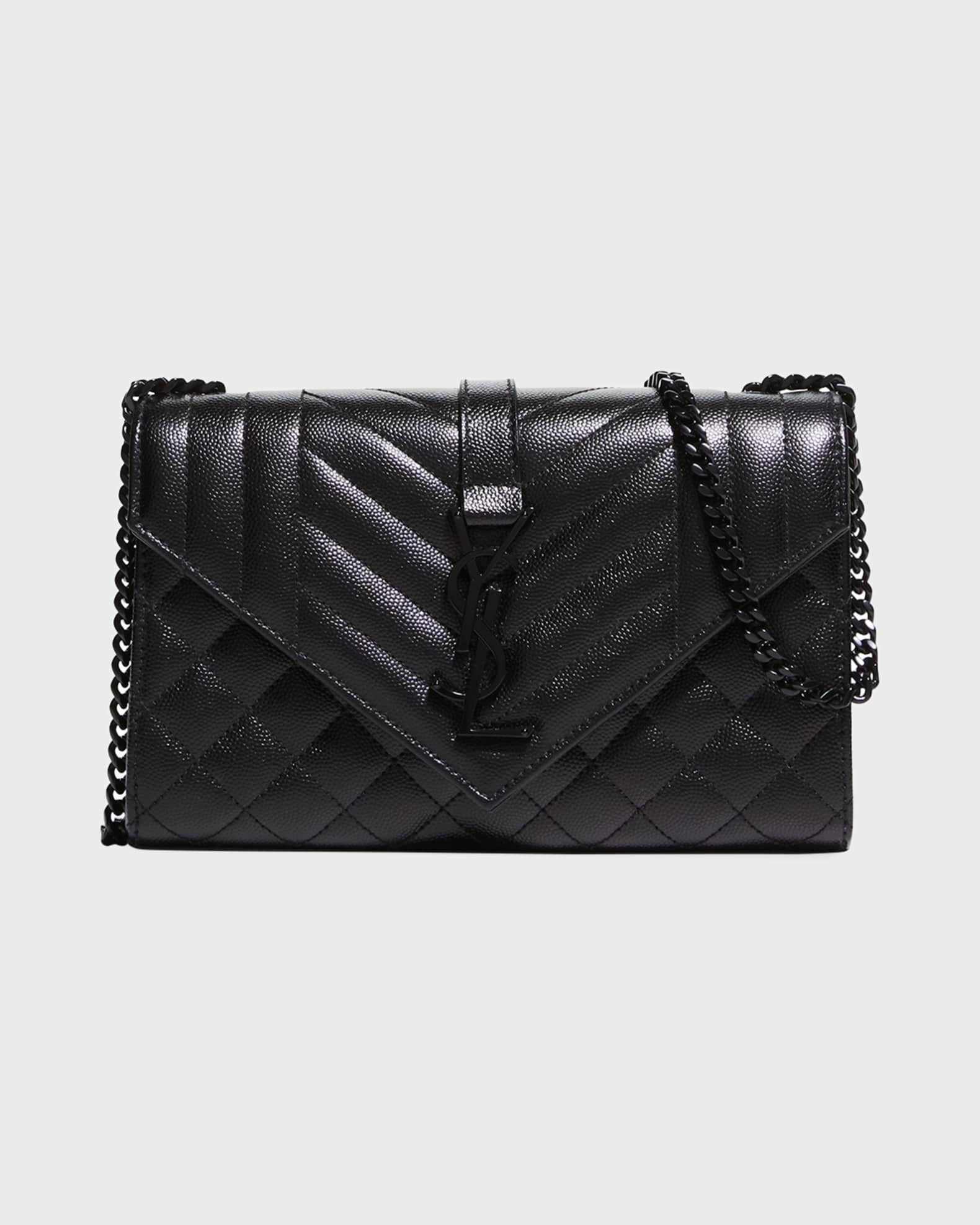 Saint Laurent Envelope Triquilt Small YSL Shoulder Bag in Grained Leather Neiman Marcus