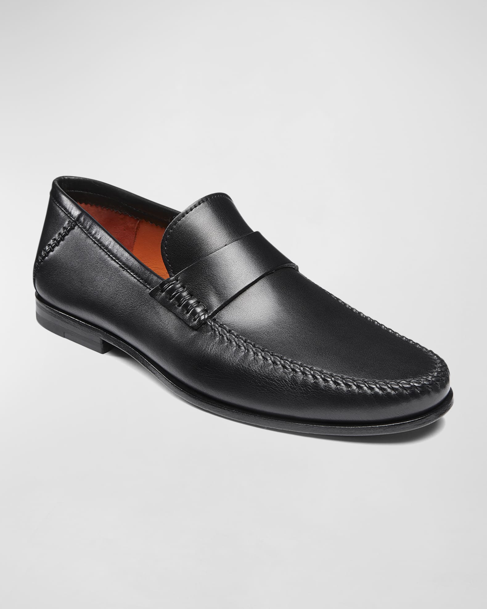 Santoni Men's Paine Whipstitched Leather Loafers | Neiman Marcus