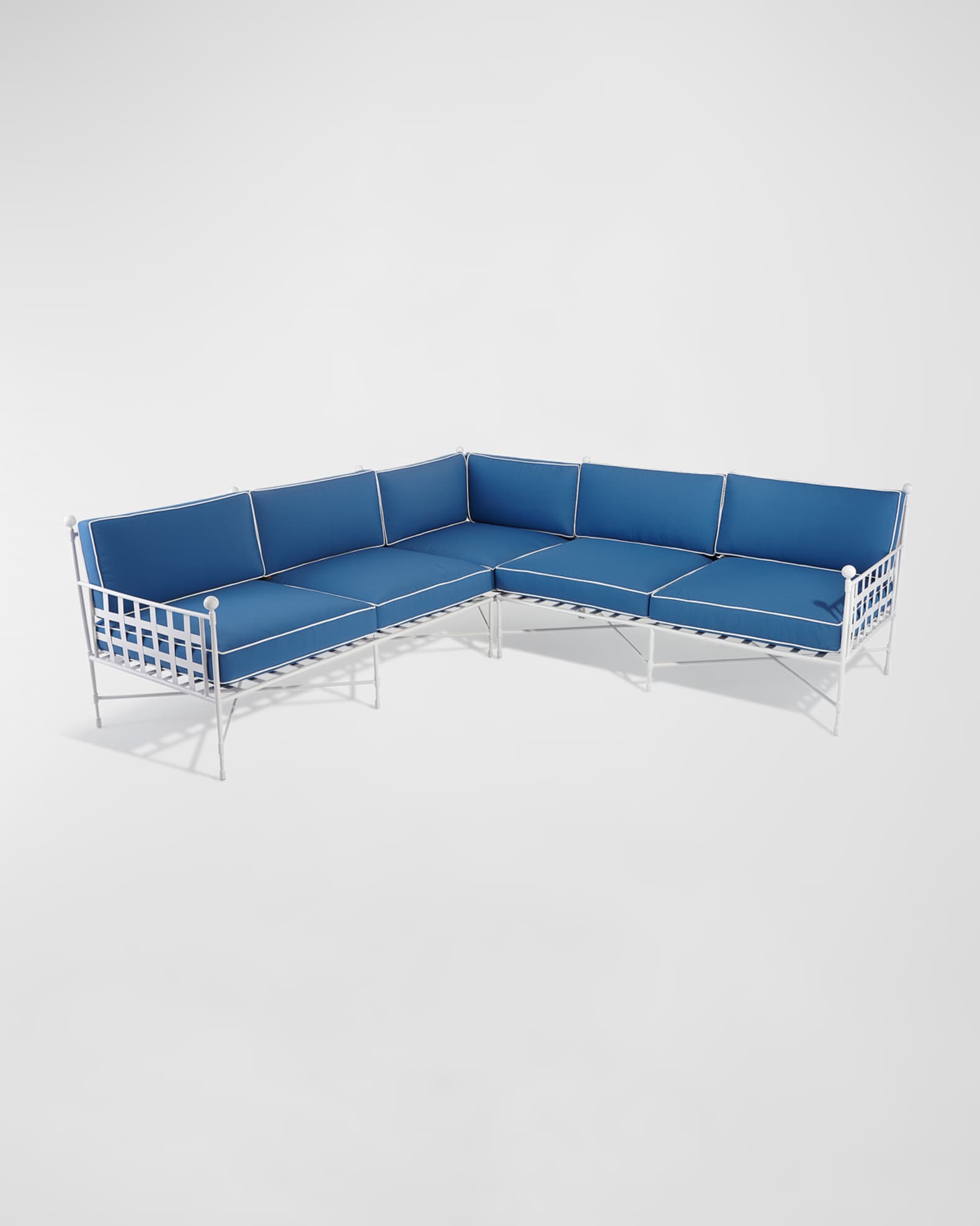 Avery Sectional Set, White/Blue 1