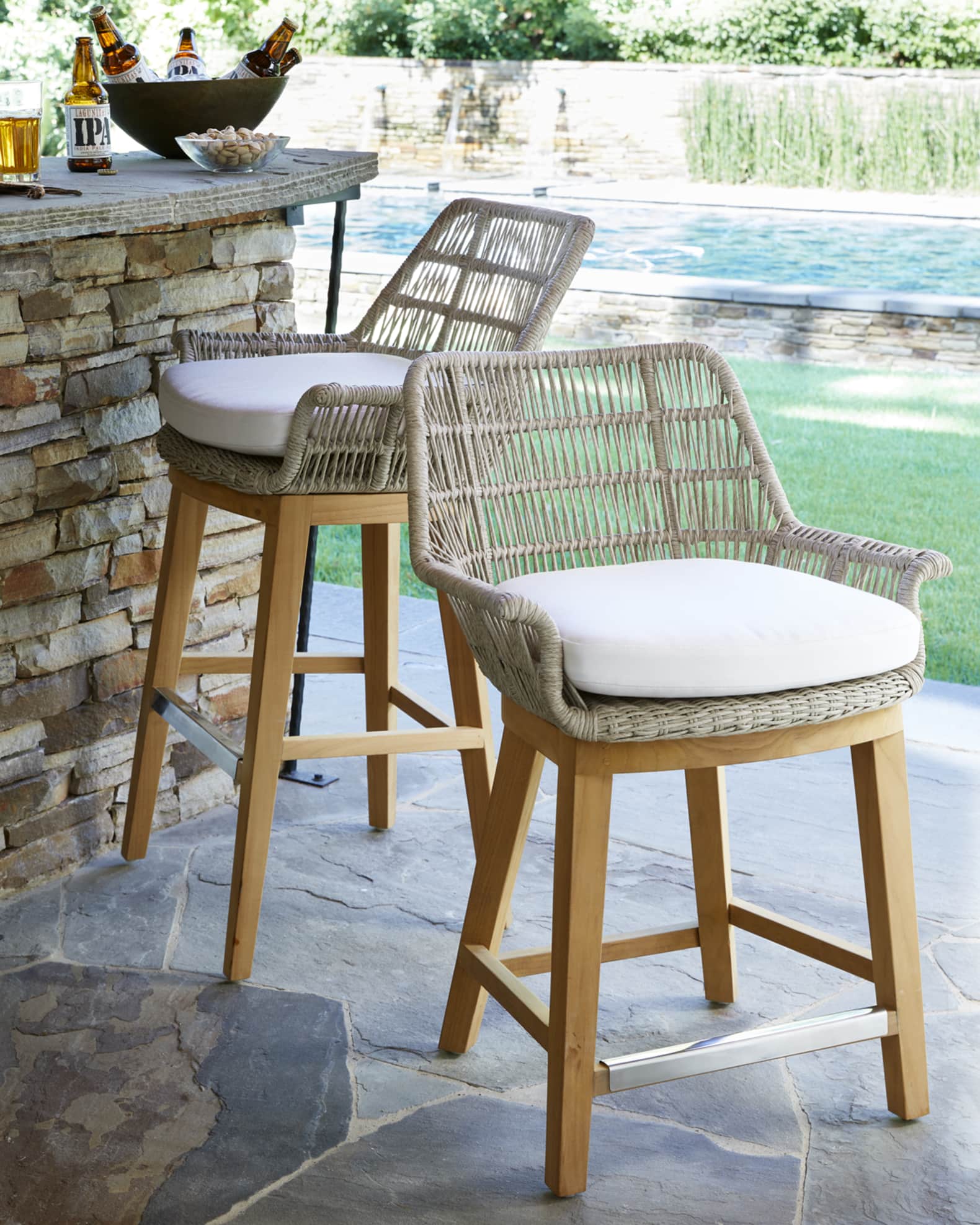 Palecek Loretta Outdoor Counter Stool Neiman Marcus