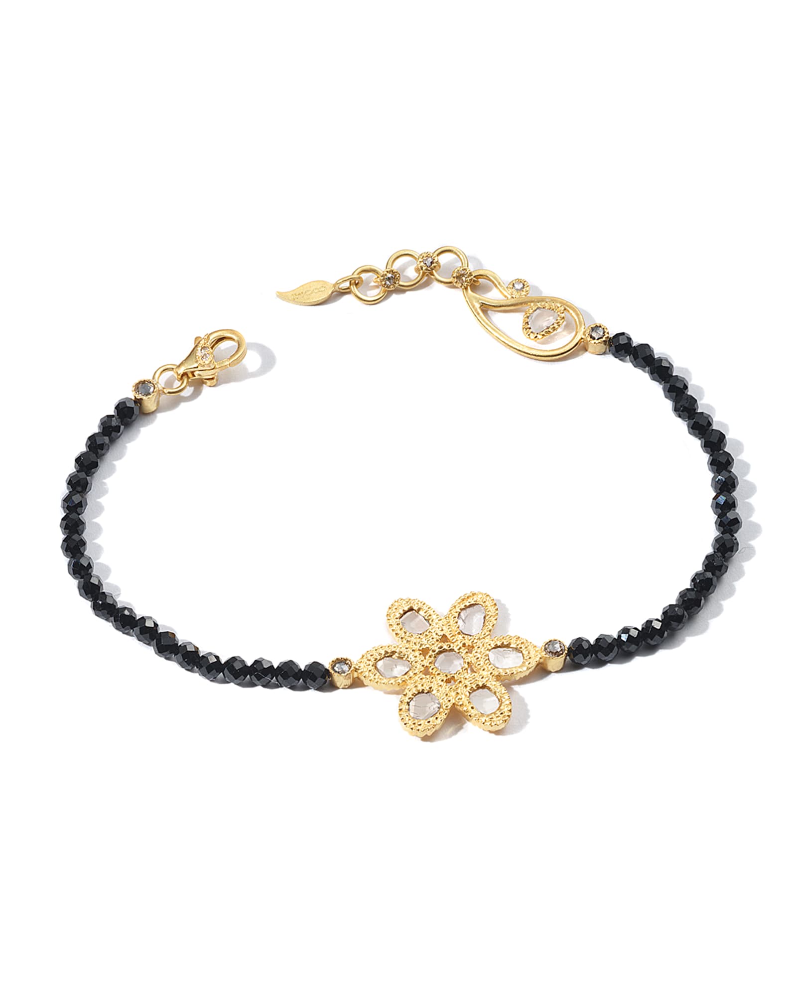 COOMI Affinity 20K Black Spinel Diamond-Flower Bracelet | Neiman Marcus