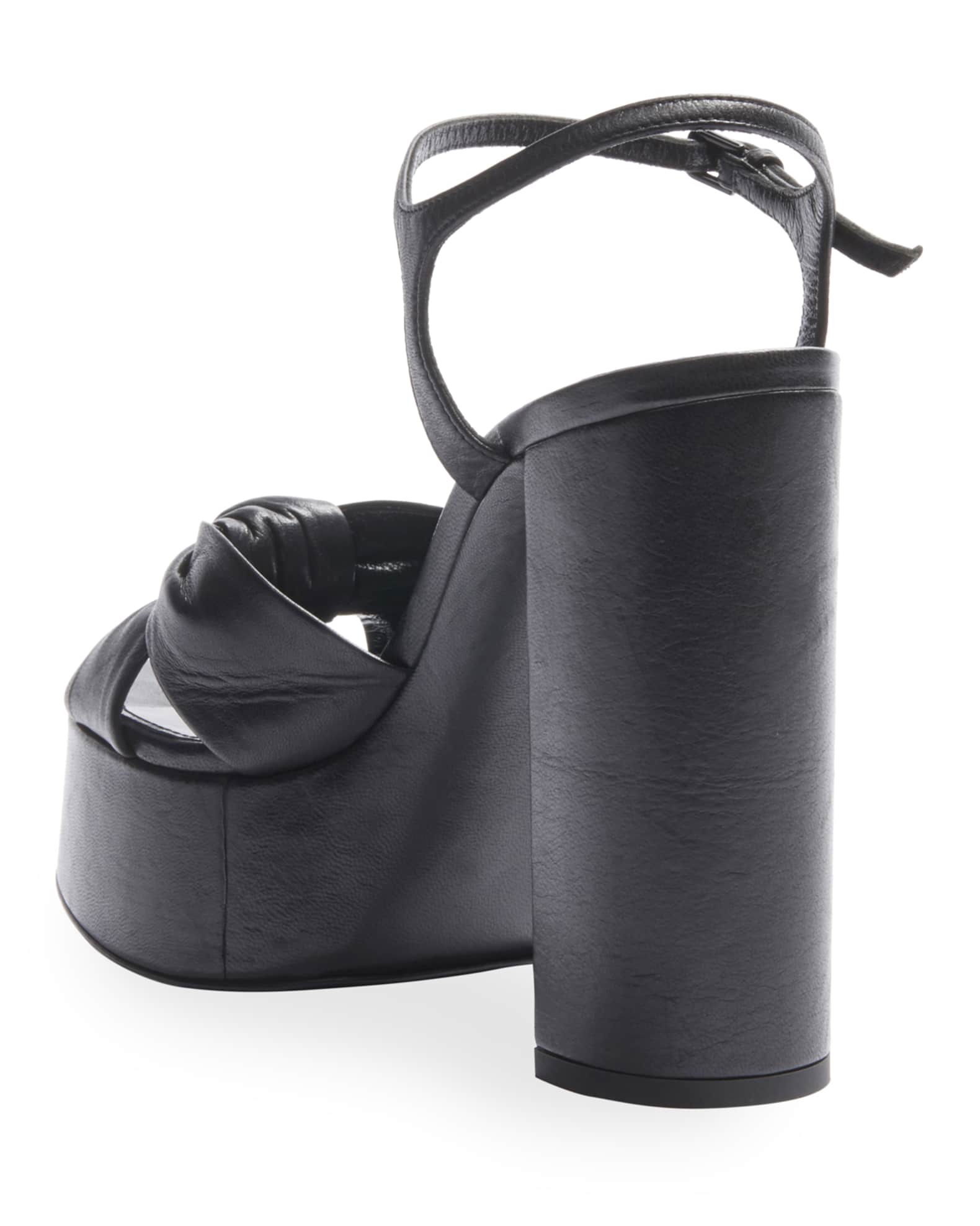 Saint Laurent Bianca Node 85mm Platform Sandals | Neiman Marcus