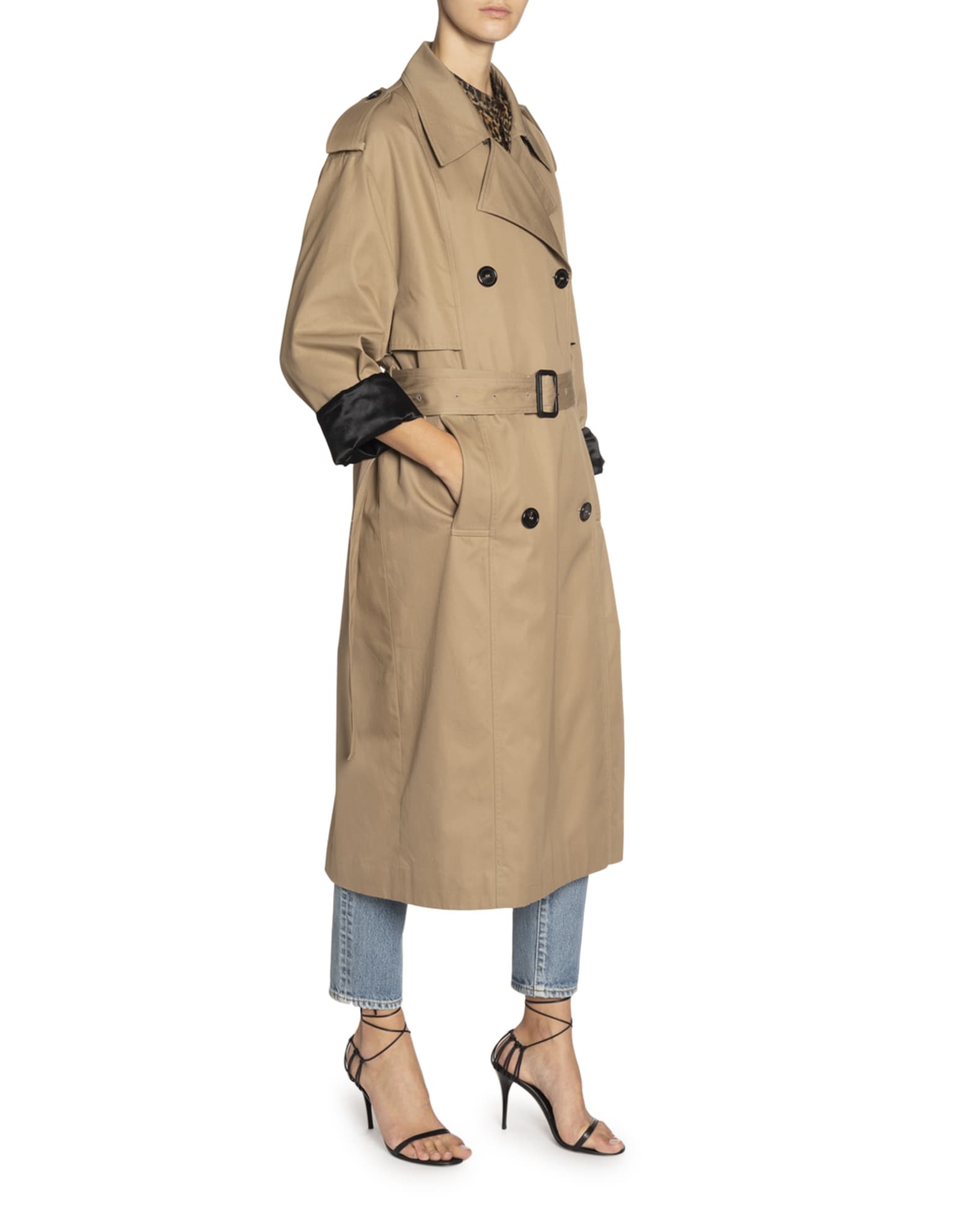 COTTON SILK OFFICER TRENCH COAT .004-