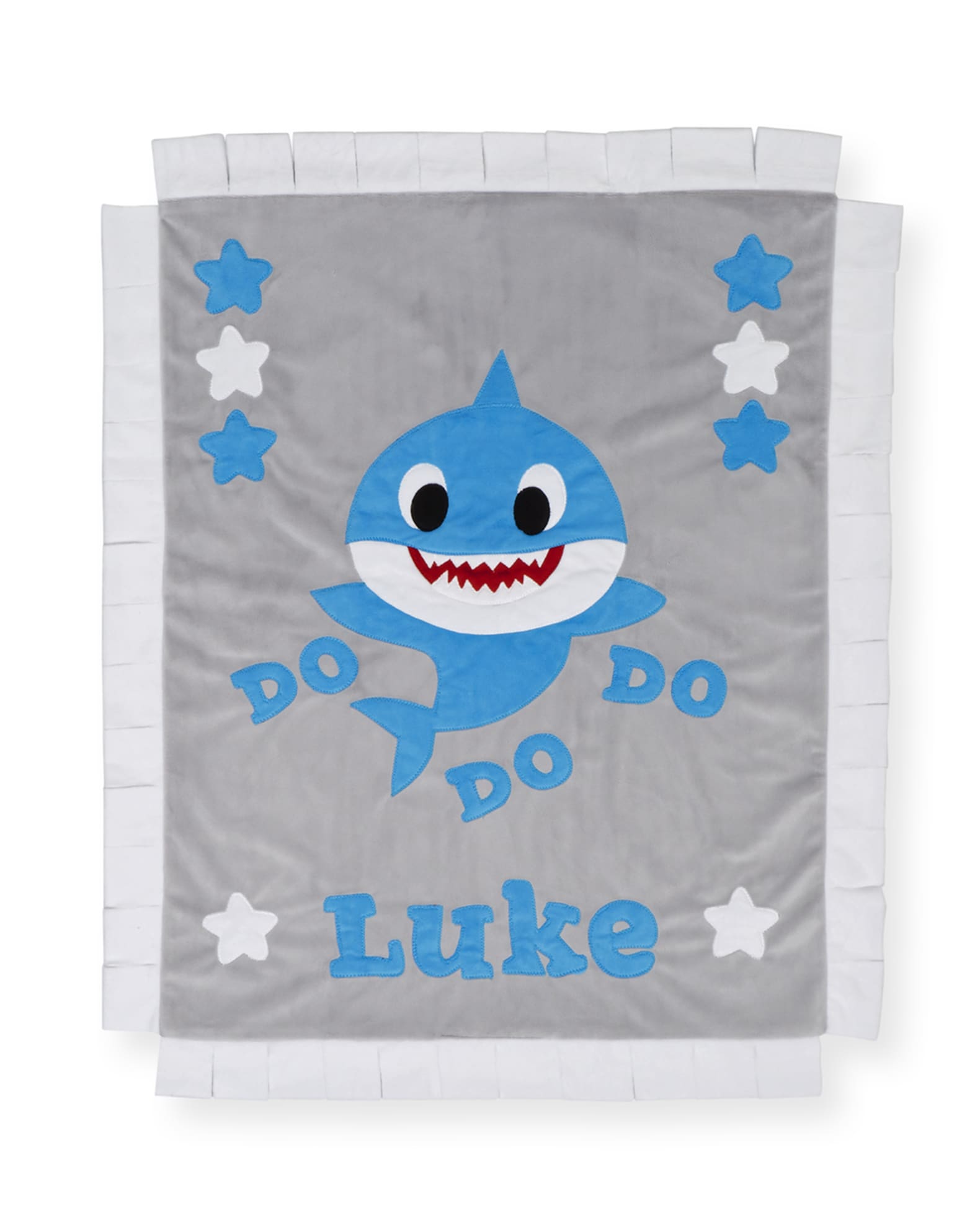 Personalized Baby Shark Plush Lovey Blanket