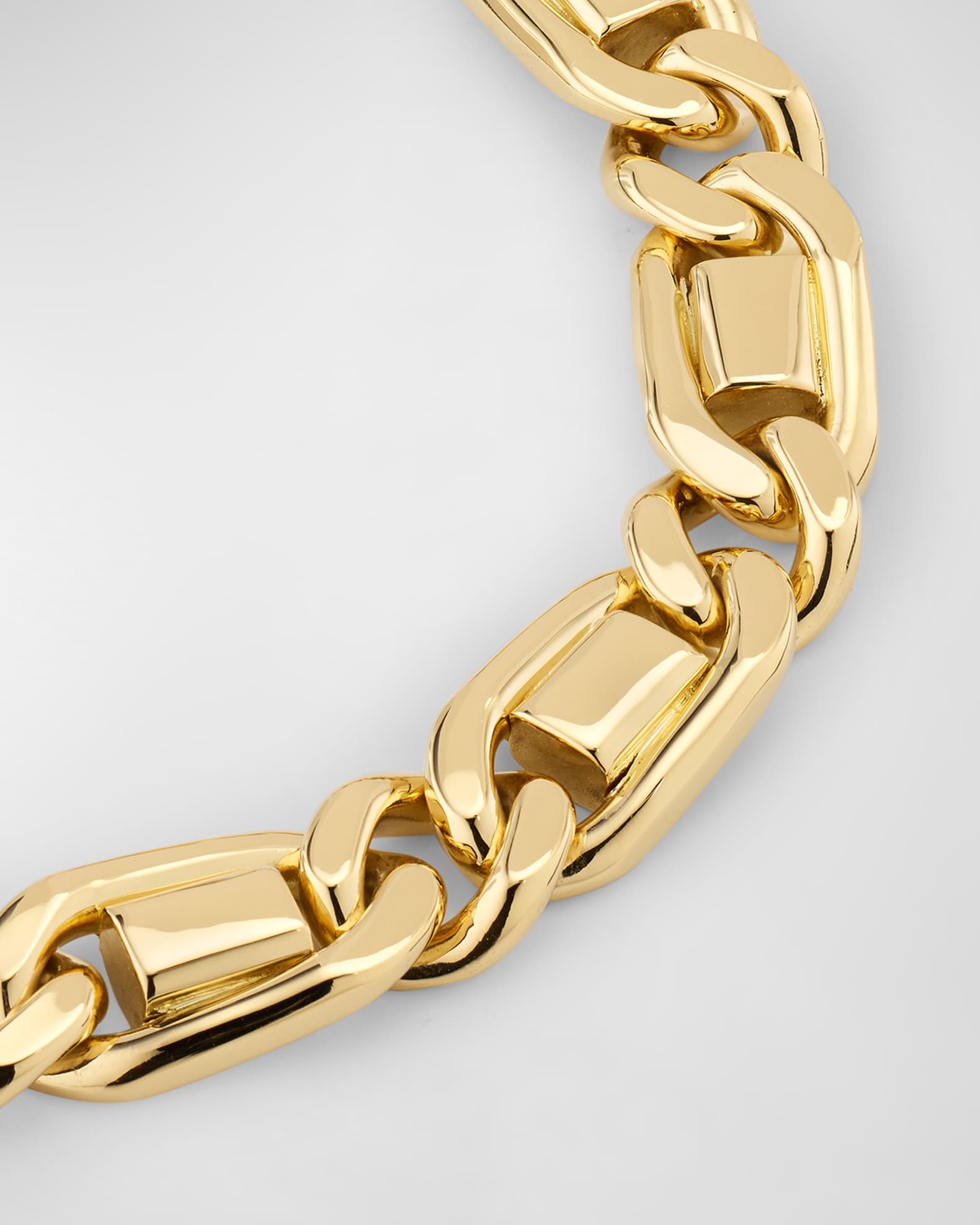 Estate La Pepica 18K Yellow Gold Bar and Curb Link Gents Bracelet 1