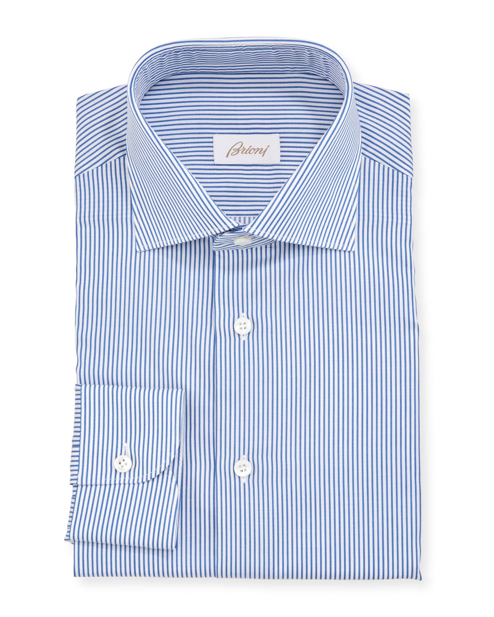 Brioni Men's Textured Stripe Dress Shirt | Neiman Marcus