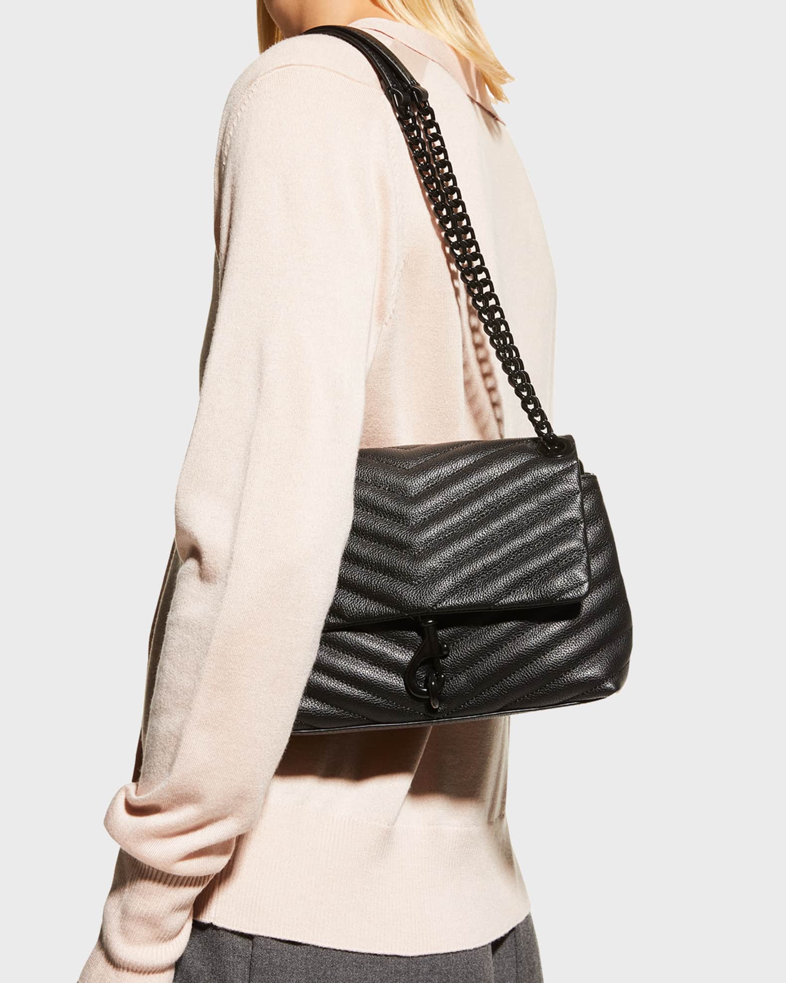 Edie Quilted Leather Flap Shoulder Bag 1
