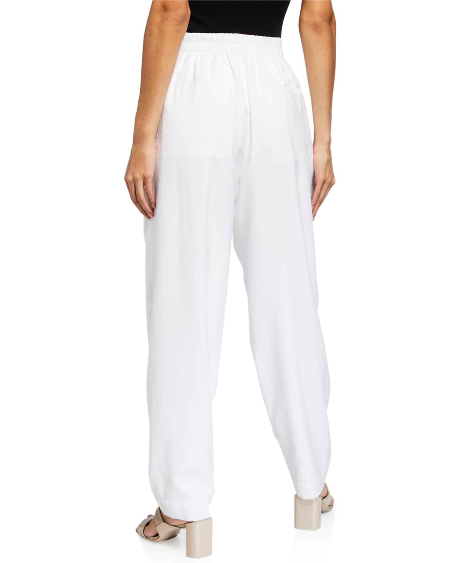 Vince High-Rise Pleated Tapered Trousers | Neiman Marcus