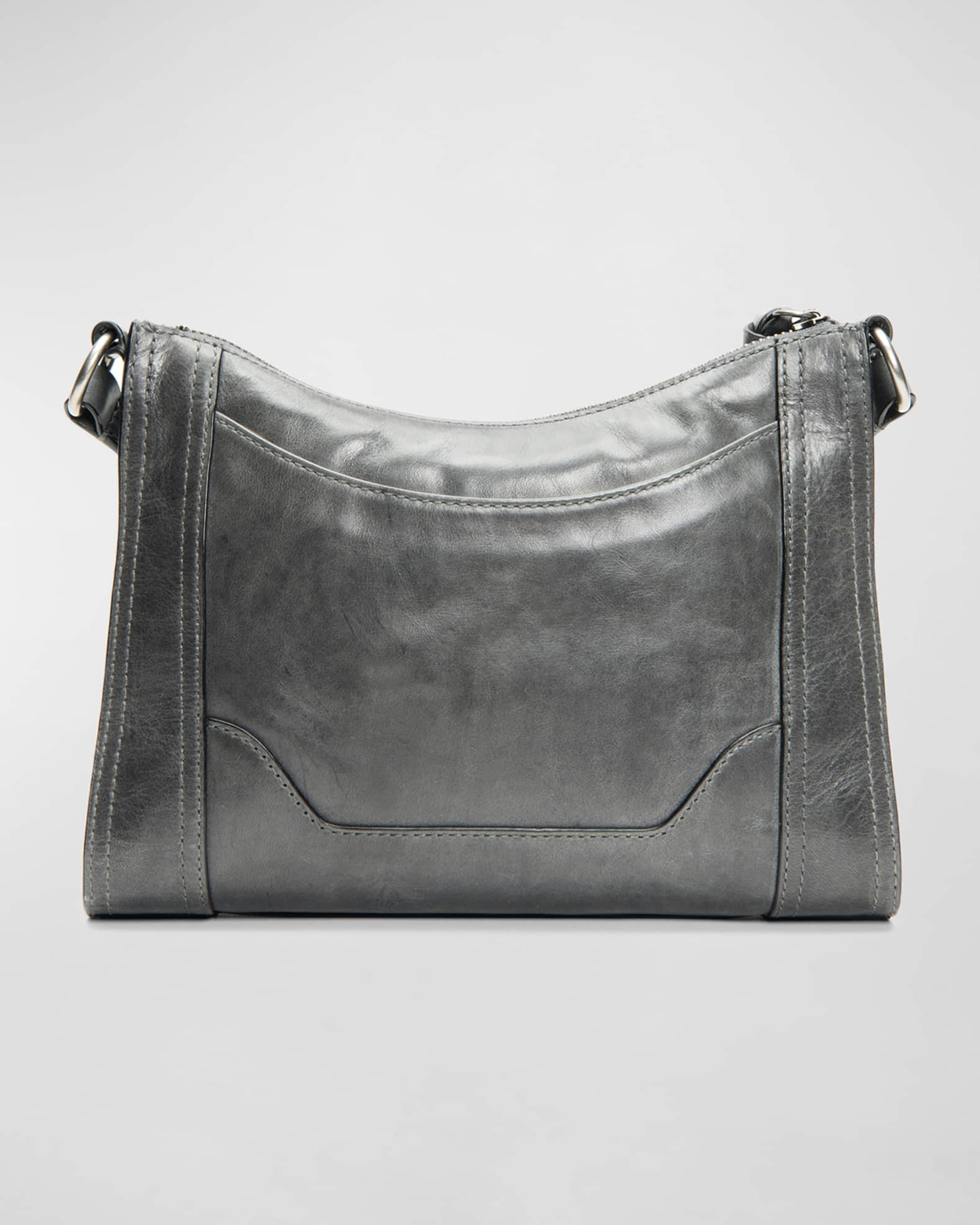 Buy the Frye Melissa Hobo Shoulder Bag Gray Leather