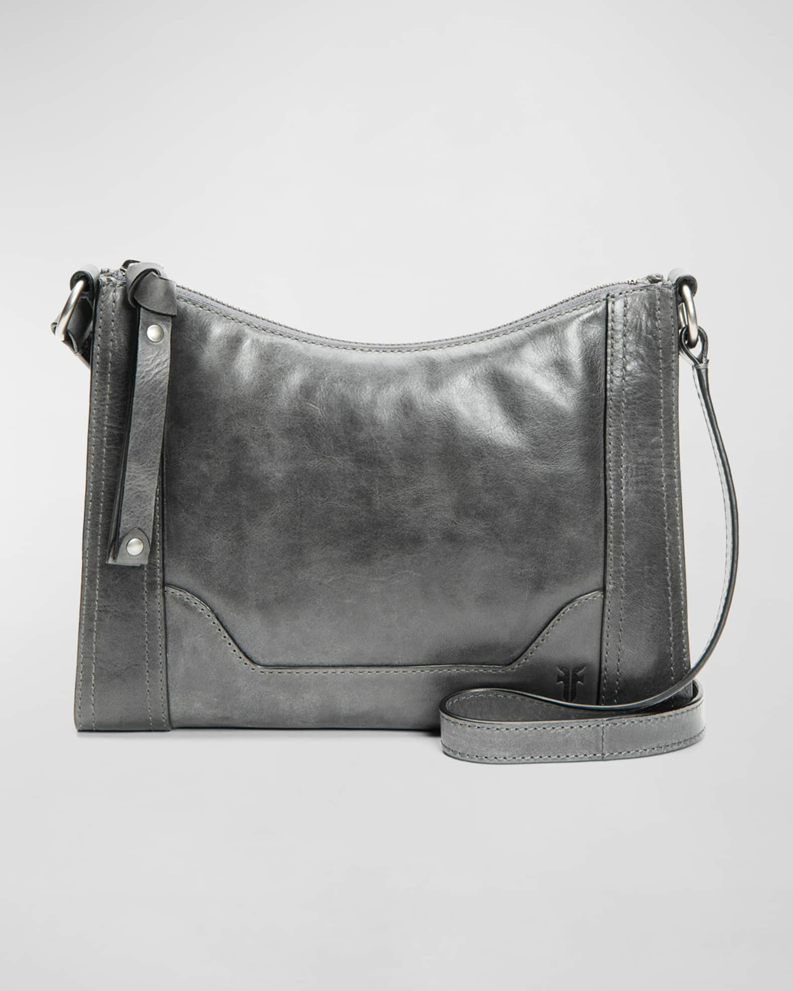 Buy the Frye Melissa Hobo Shoulder Bag Gray Leather