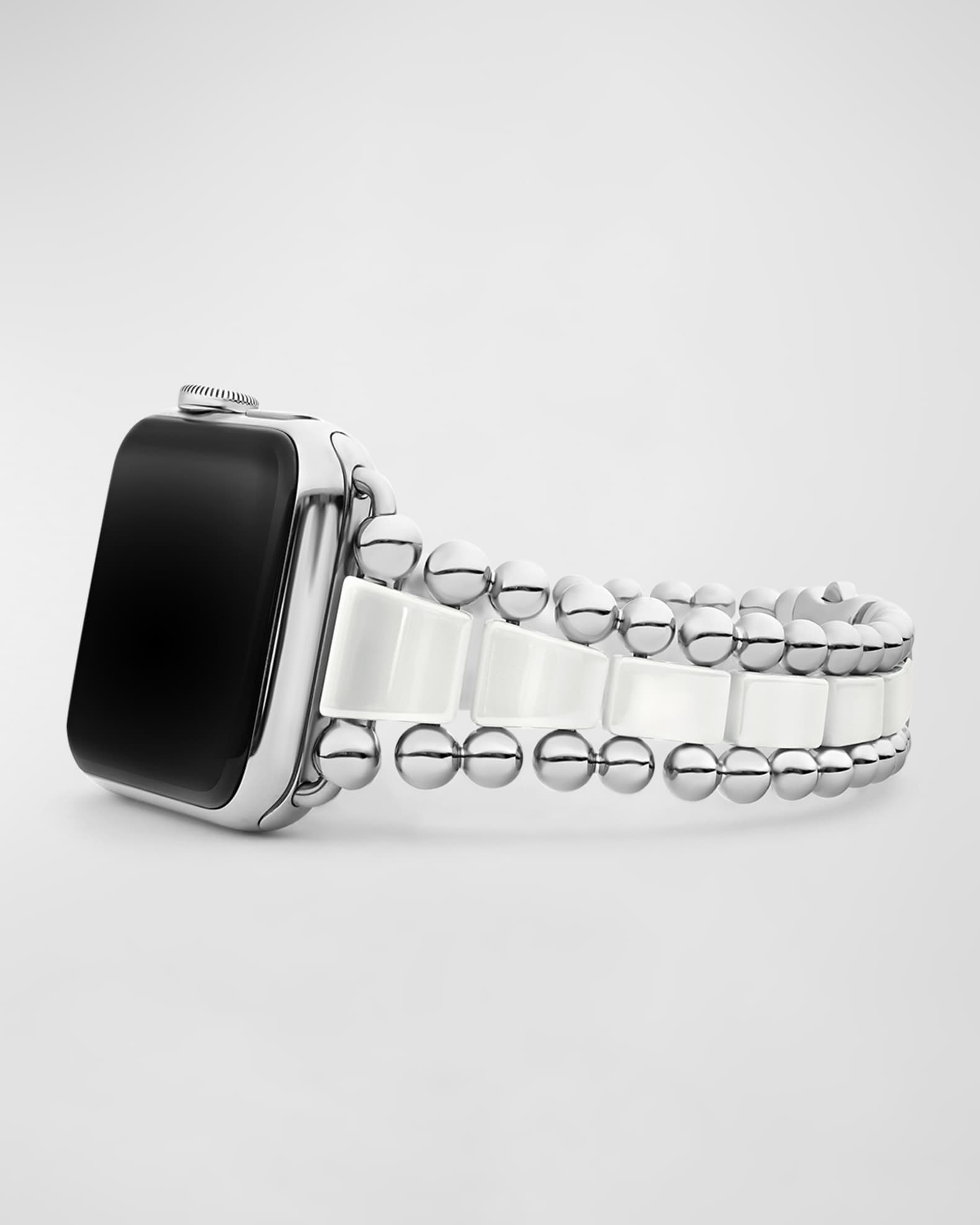 LAGOS Smart Caviar White Apple Watch Bracelet, 42mm-49mm | Neiman Marcus