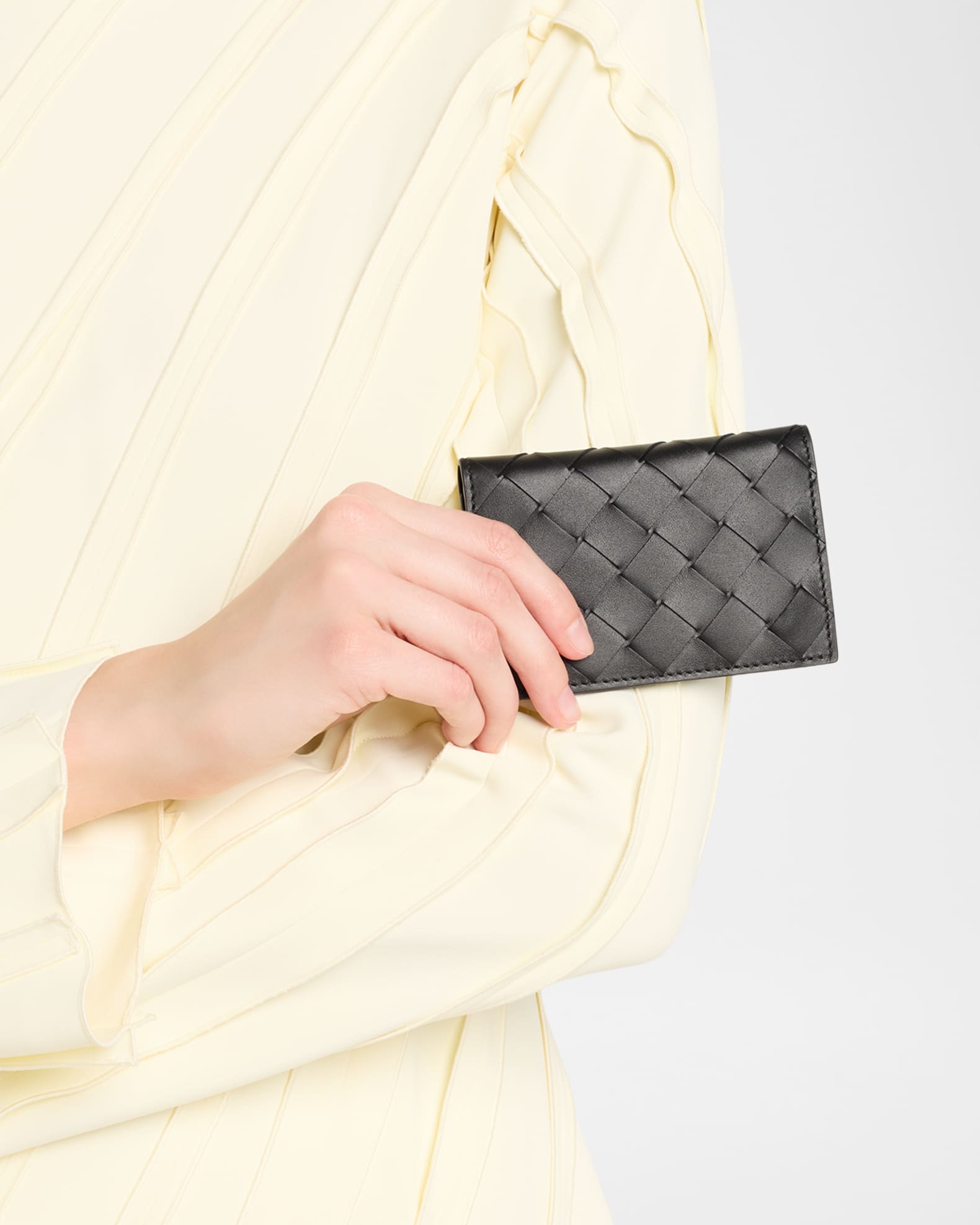 Bottega Veneta Men's Portacard Woven Leather Card Case | Neiman Marcus