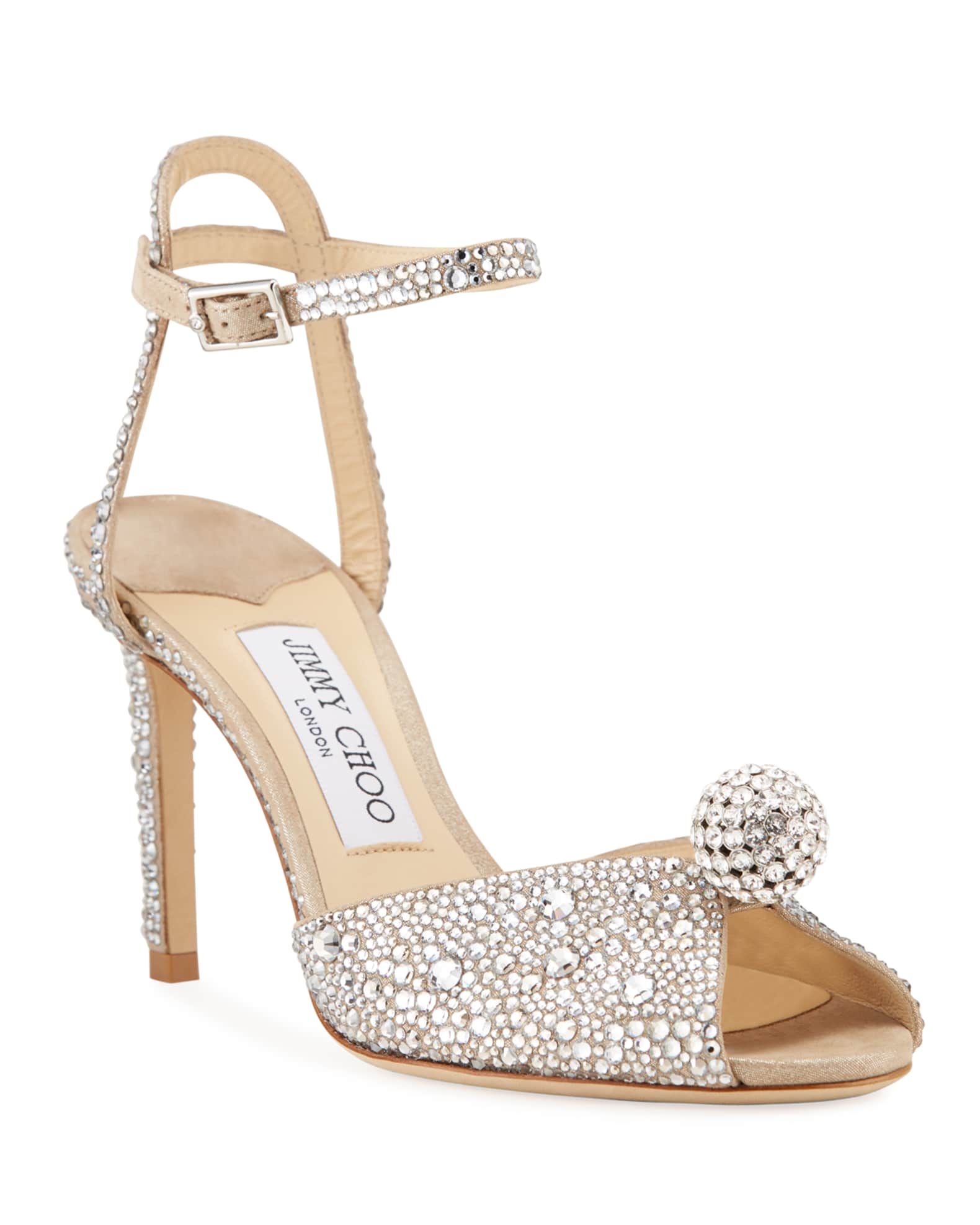 Jimmy Choo Sacora Crystal-Embellished High-Heel Sandals | Neiman Marcus