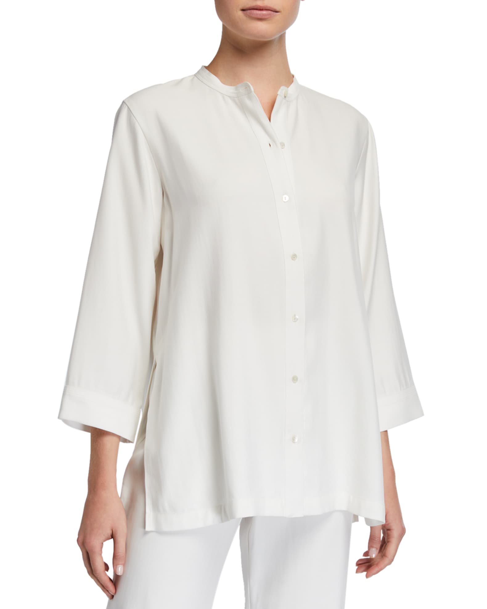 Sanded Twill Button-Front Easy Tunic and Matching Items | Neiman Marcus