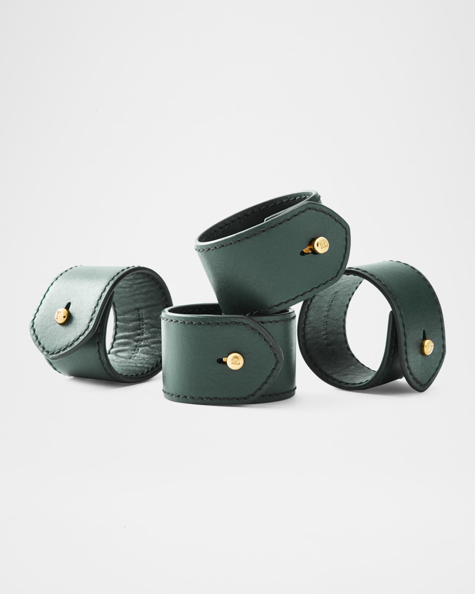 Wyatt Leather Napkin Rings, Set of 4 0