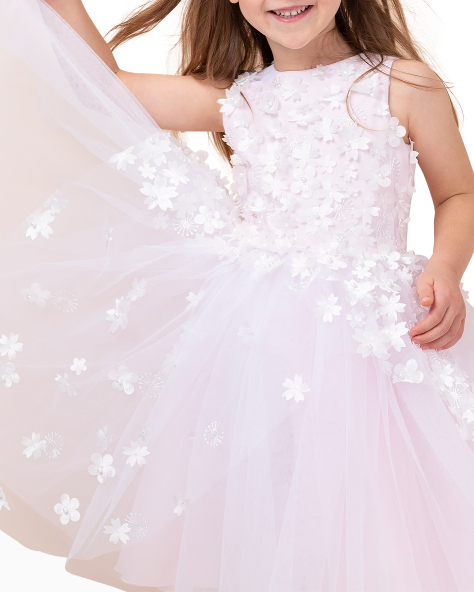 Girl s Lauren 3D Flower Embellished Tulle Dress Size 2 12
