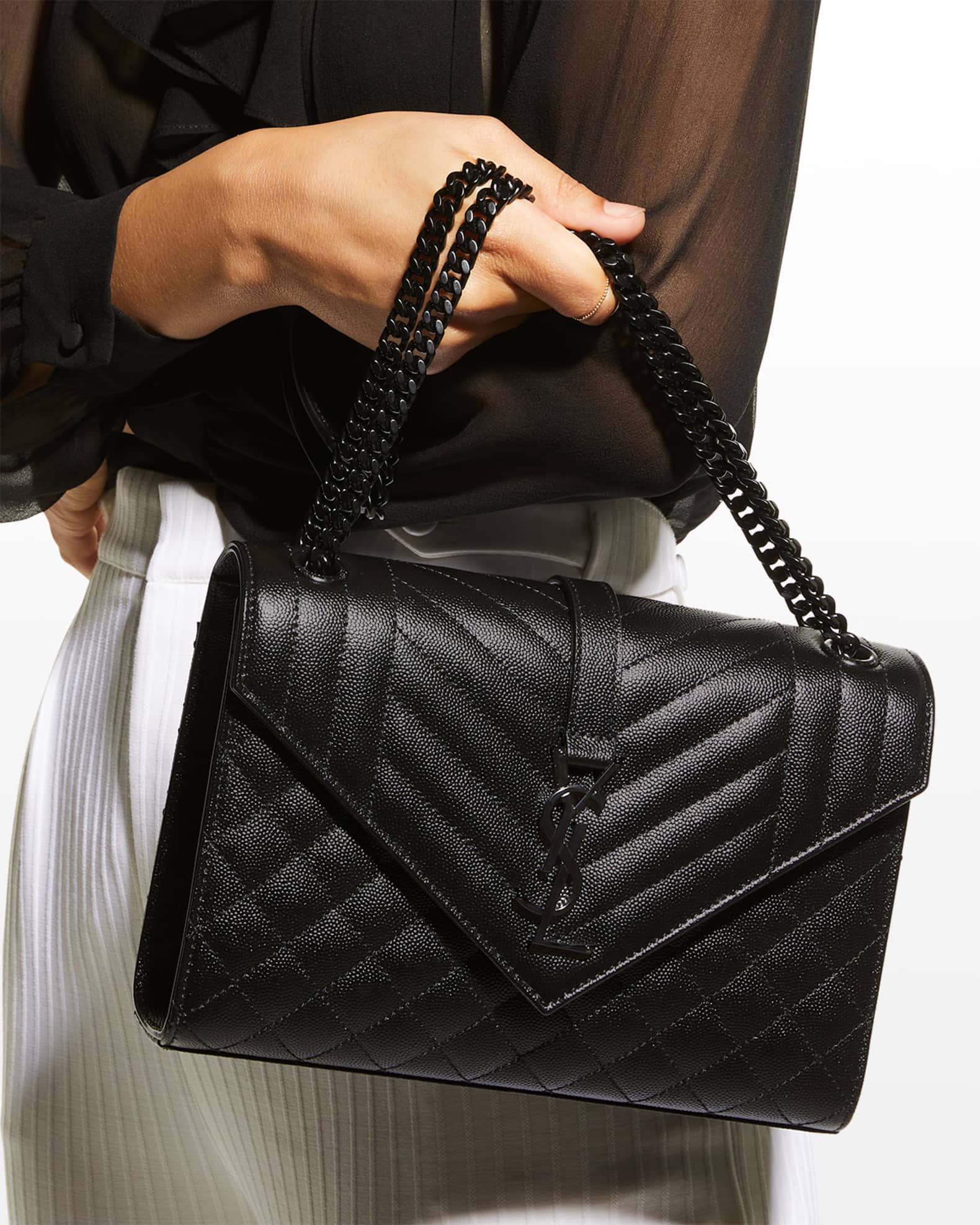 Ysl black bag black hardware best sale