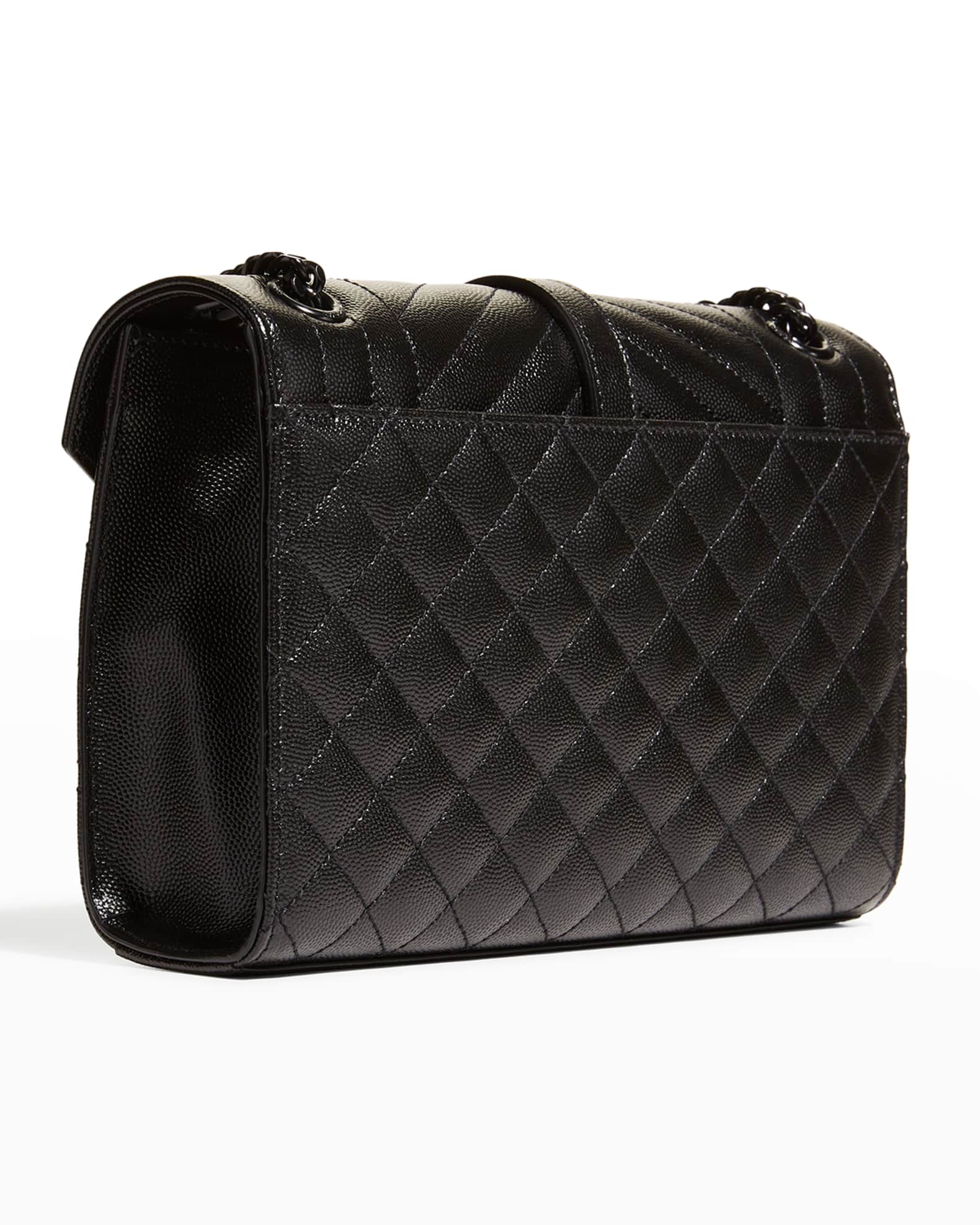 SAINT LAURENT ハックル アンクル フツ 75594725V0025V00 1000 Saint Laurent Envelope Triquilt Medium YSL Shoulder Bag in
