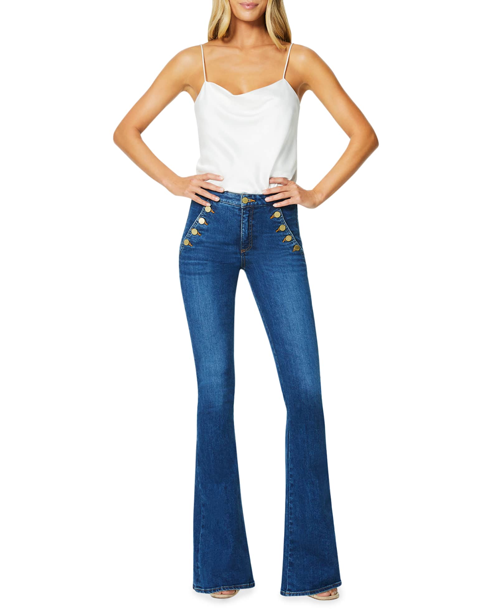 Ramy Brook Helena Mid-Rise Flare Jeans | Neiman Marcus