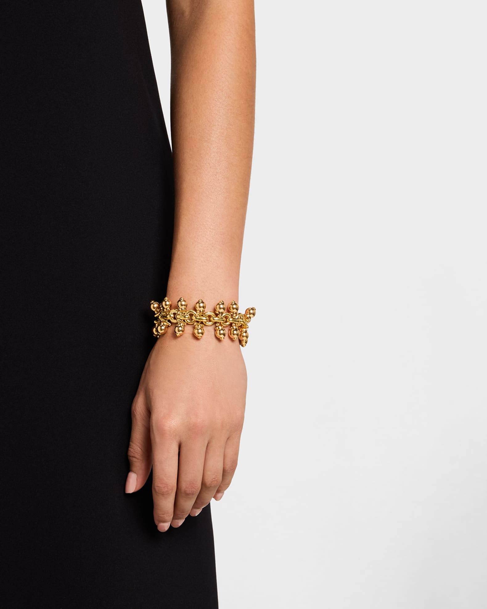 Estate Omar Torres 18K Yellow Gold Hollow Bead Bracelet 1