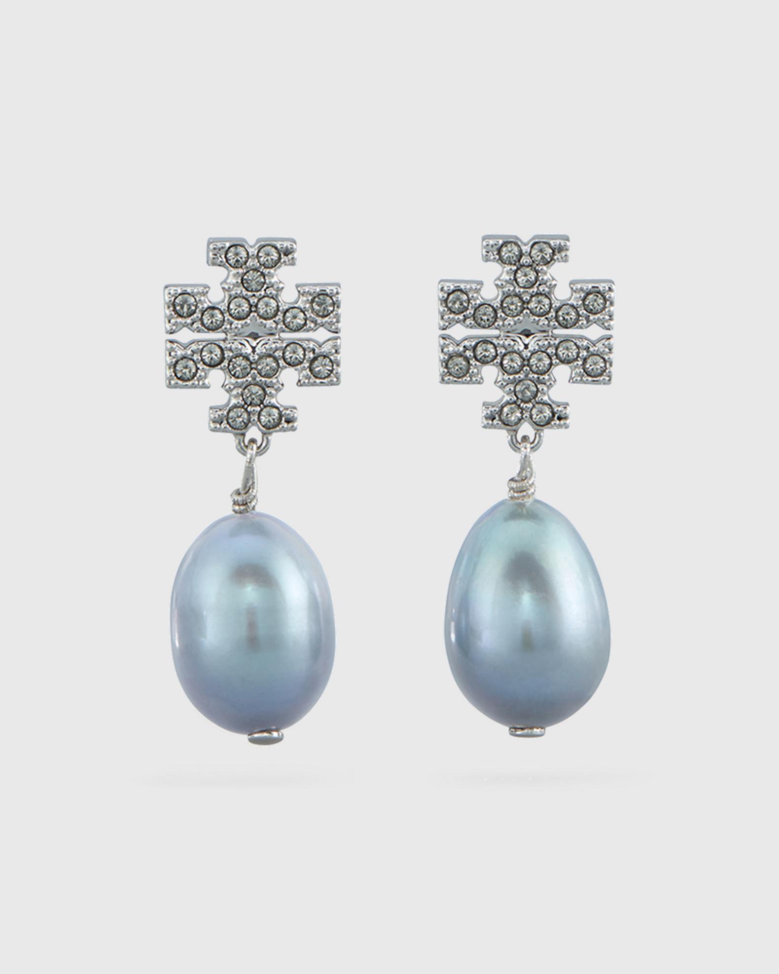 Tory Burch KIRA PAVE PEARL ピアス Tory Burch Kira Pave Pearl-Drop Earrings, Silver | Neiman Marcus