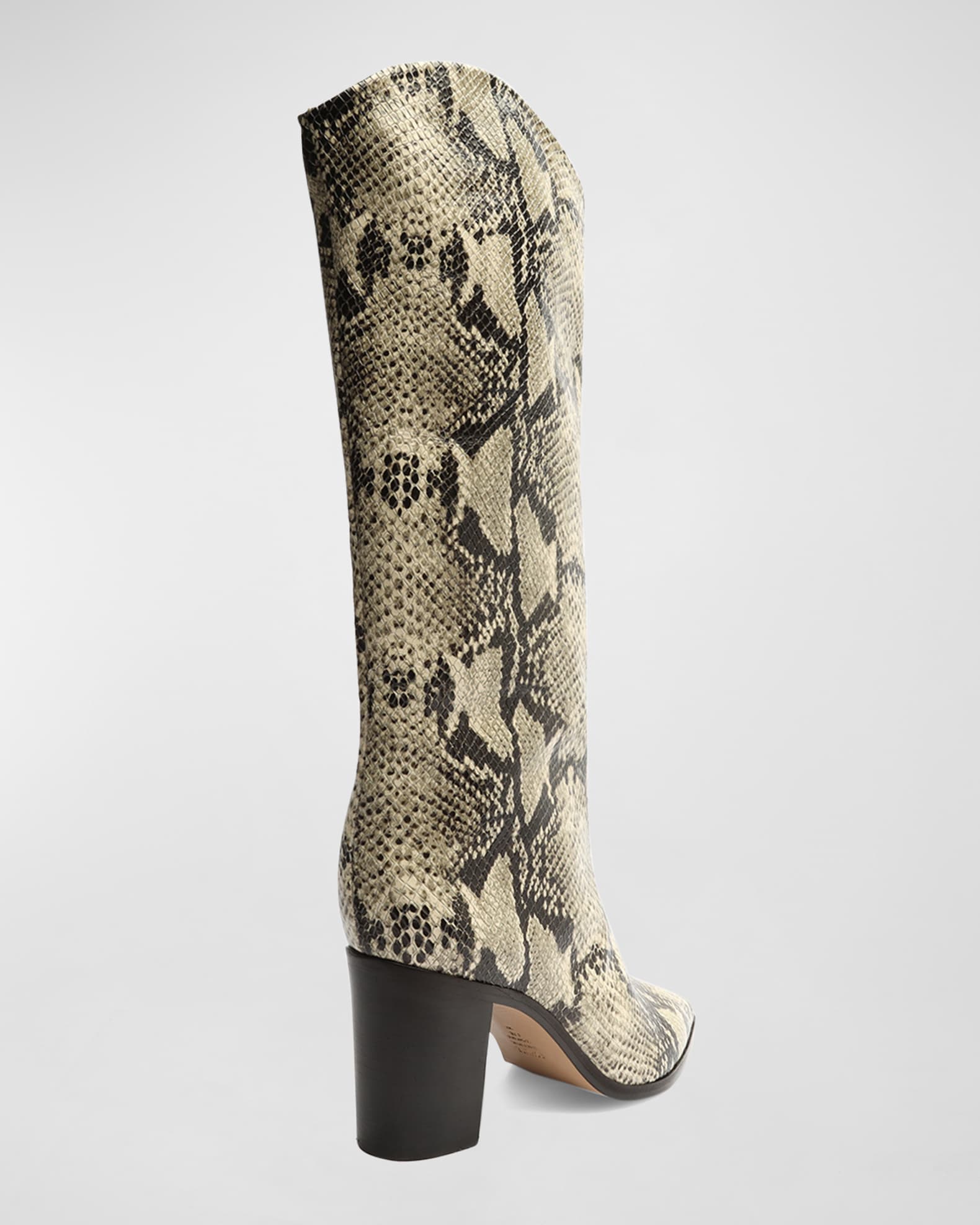 Schutz Analeah Snake-Print Leather Tall Boots | Neiman Marcus