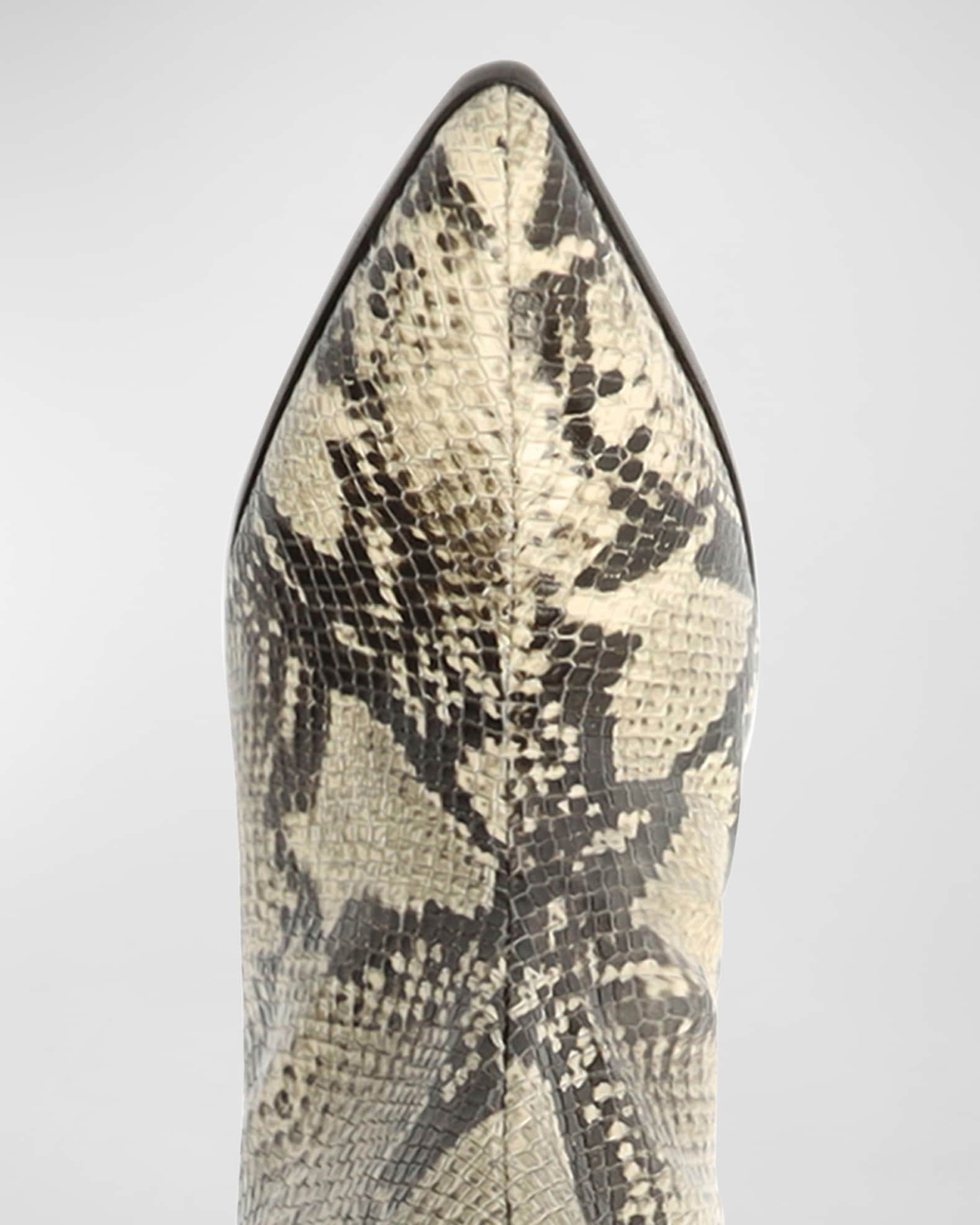 Schutz Analeah Snake-Print Leather Tall Boots Neiman Marcus