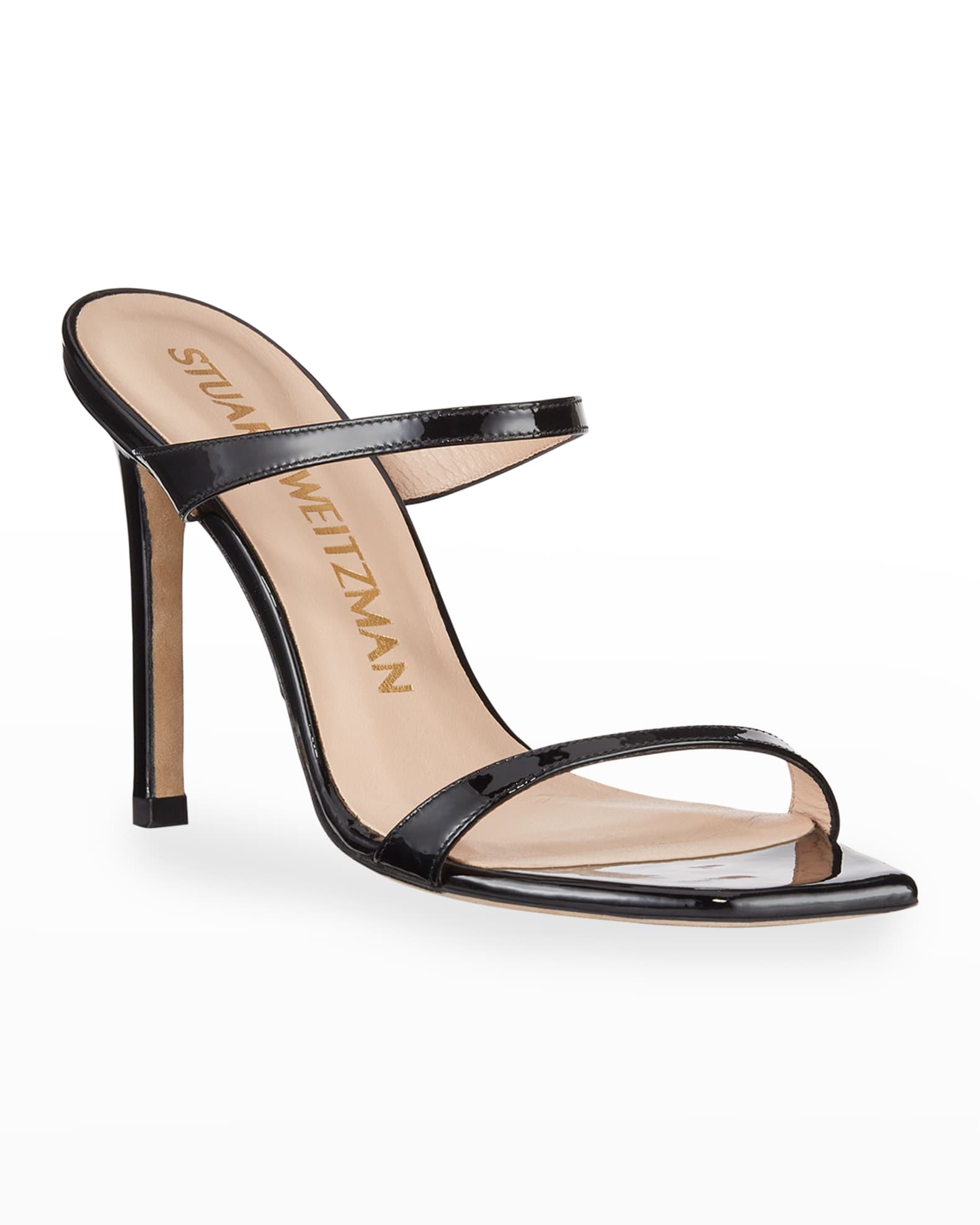 Stuart Weitzman Aleena Patent Slide High-Heel Sandals | Neiman Marcus