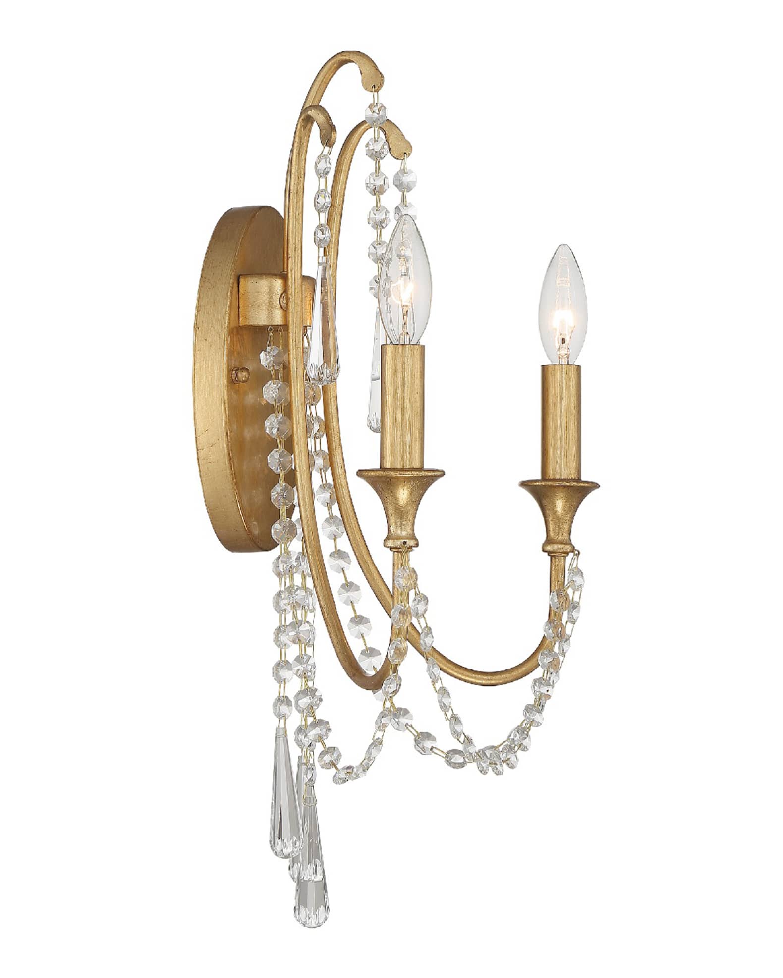 Arcadia 2-Light Antique Silver Wall Sconce 1