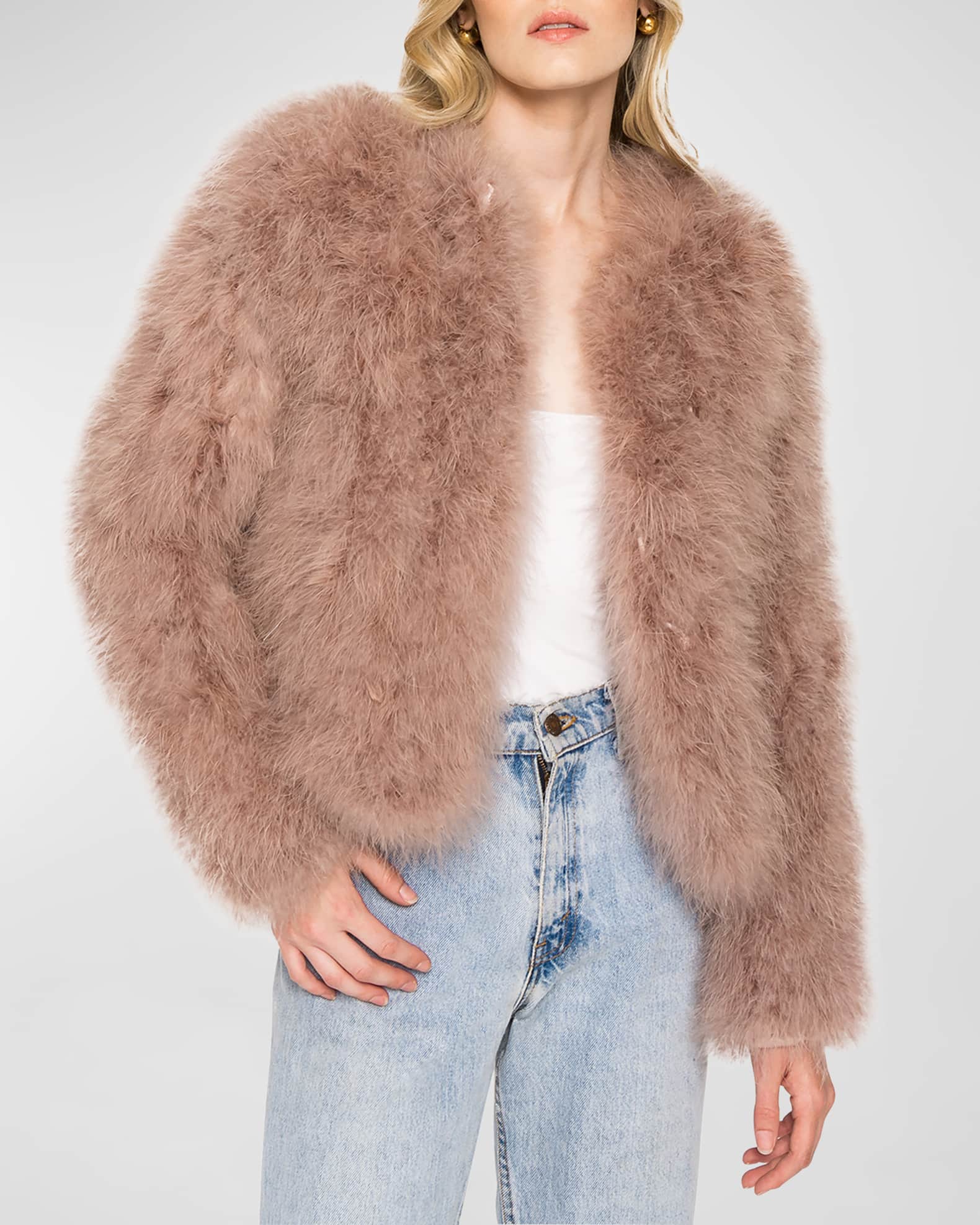 LaMarque Deora Feather Topper Jacket Neiman Marcus