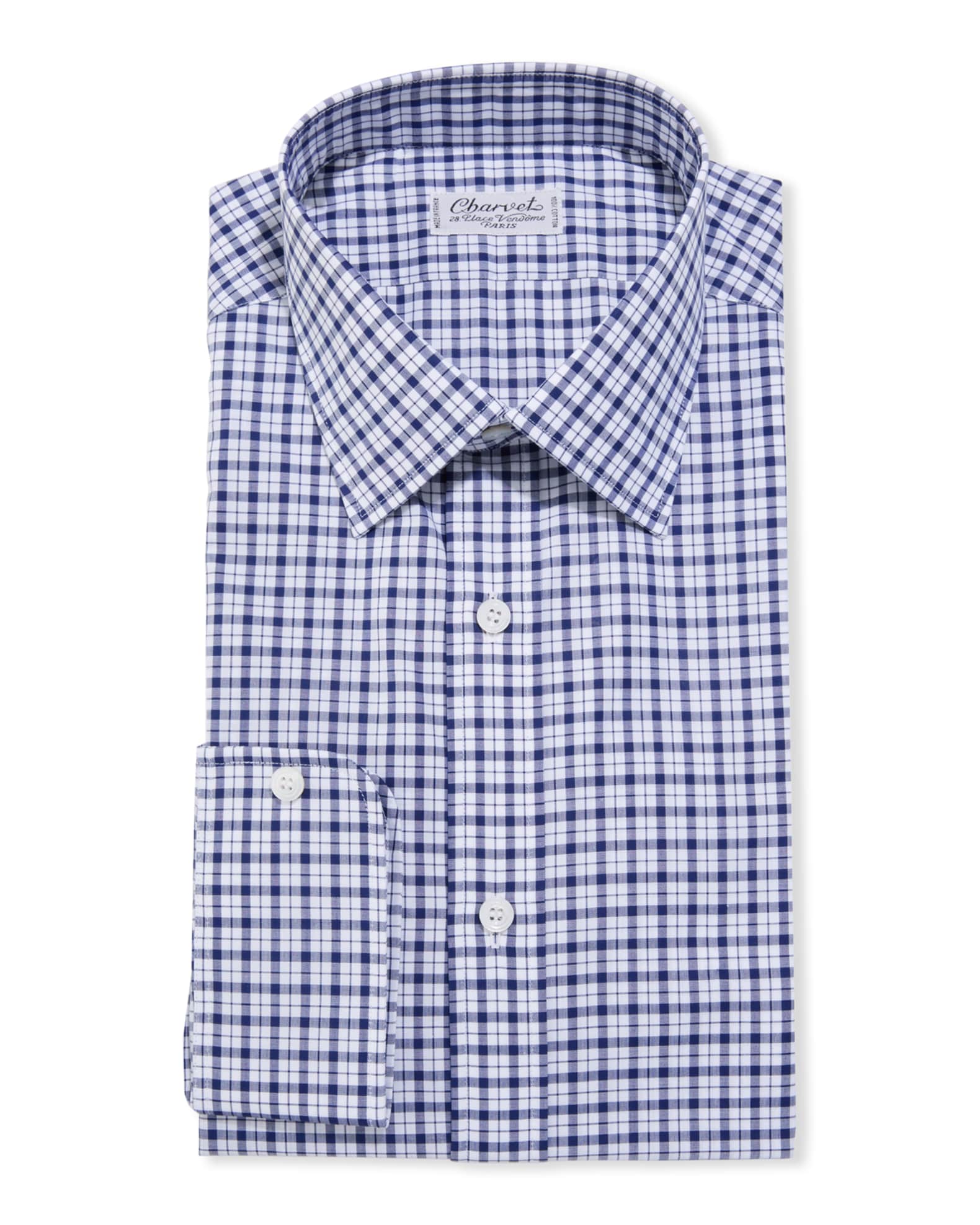 Charvet Men's Check Dress Shirt | Neiman Marcus