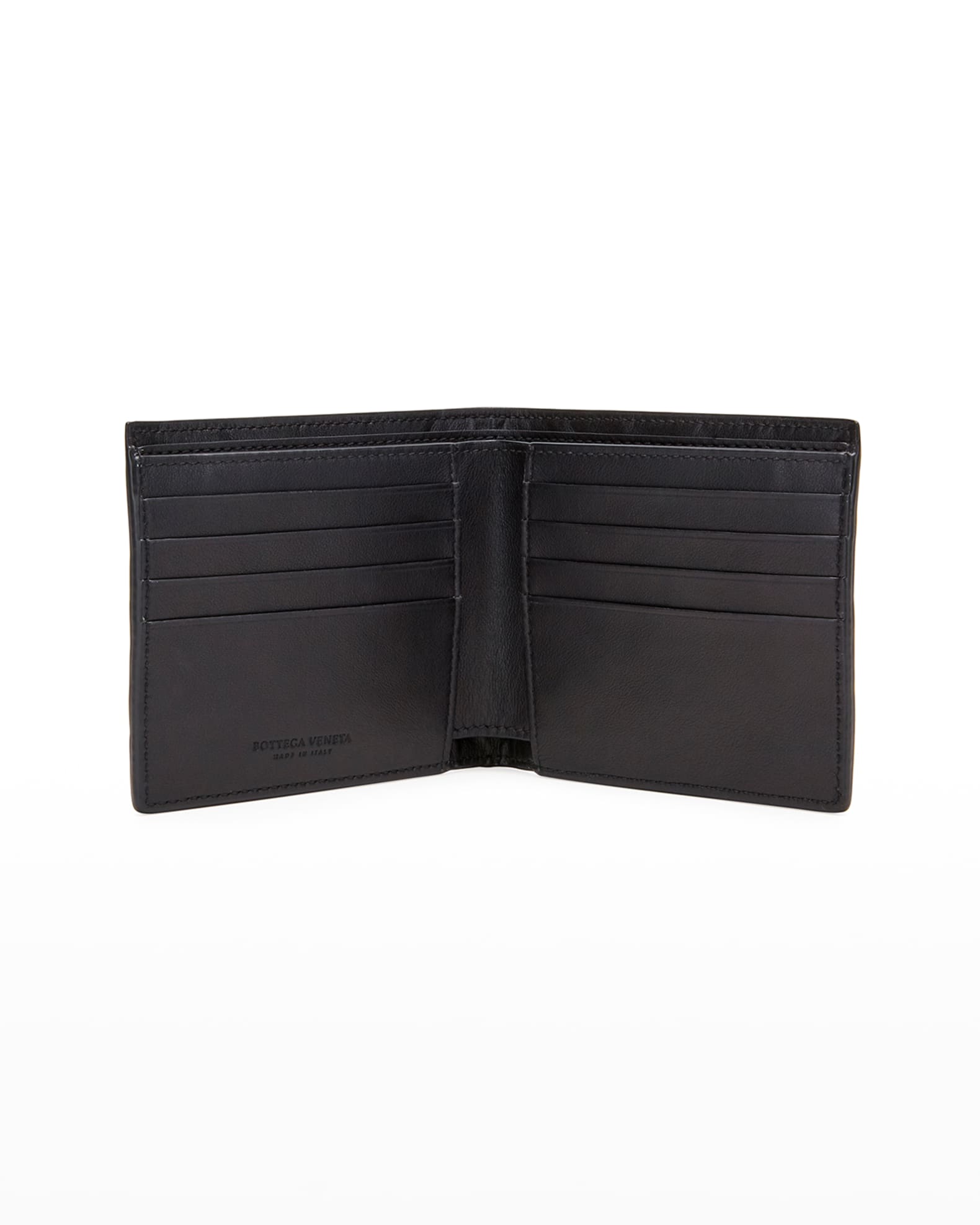 Men's Intrecciato Leather Bifold Wallet 1
