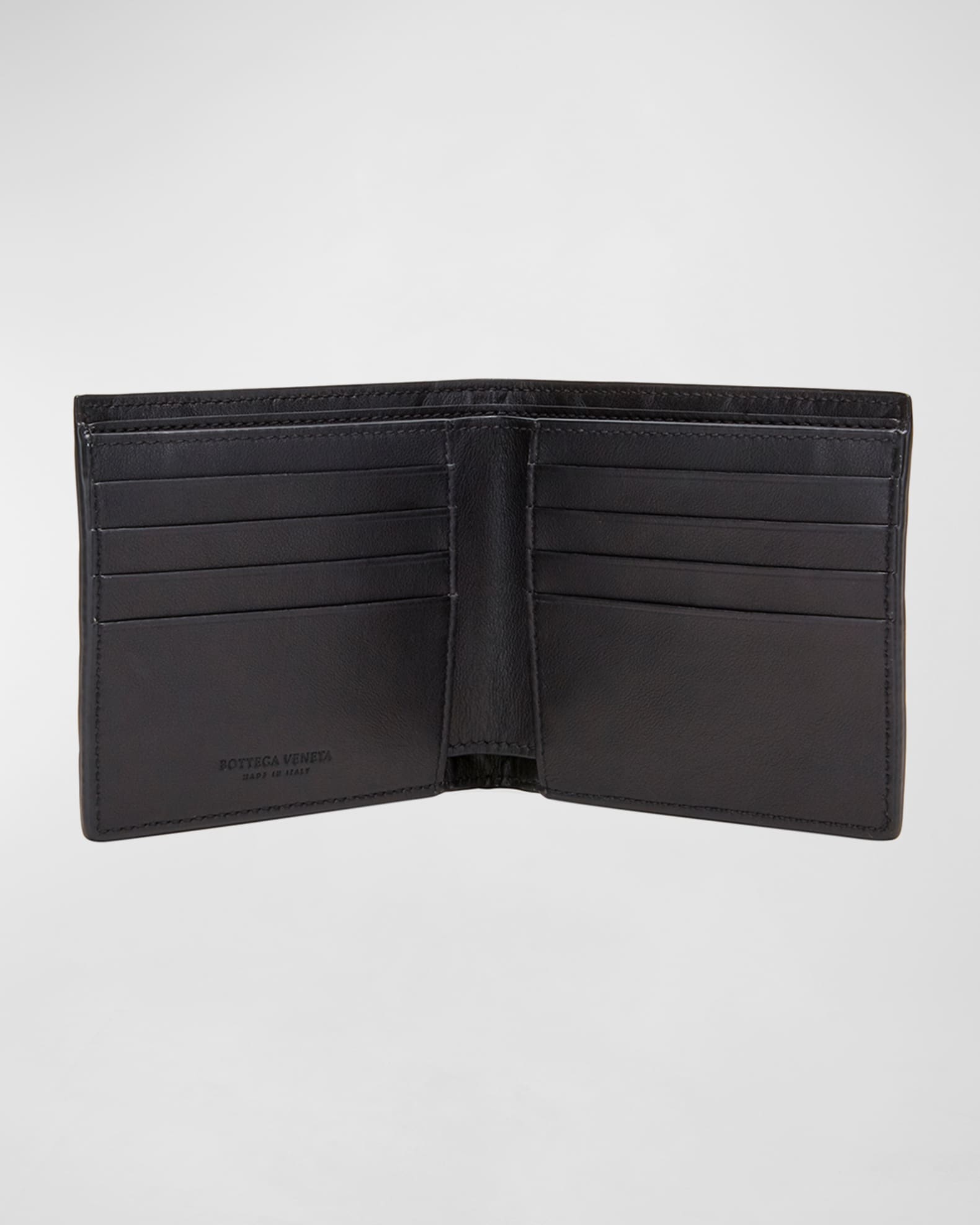 Men's Intrecciato Leather Bifold Wallet 1