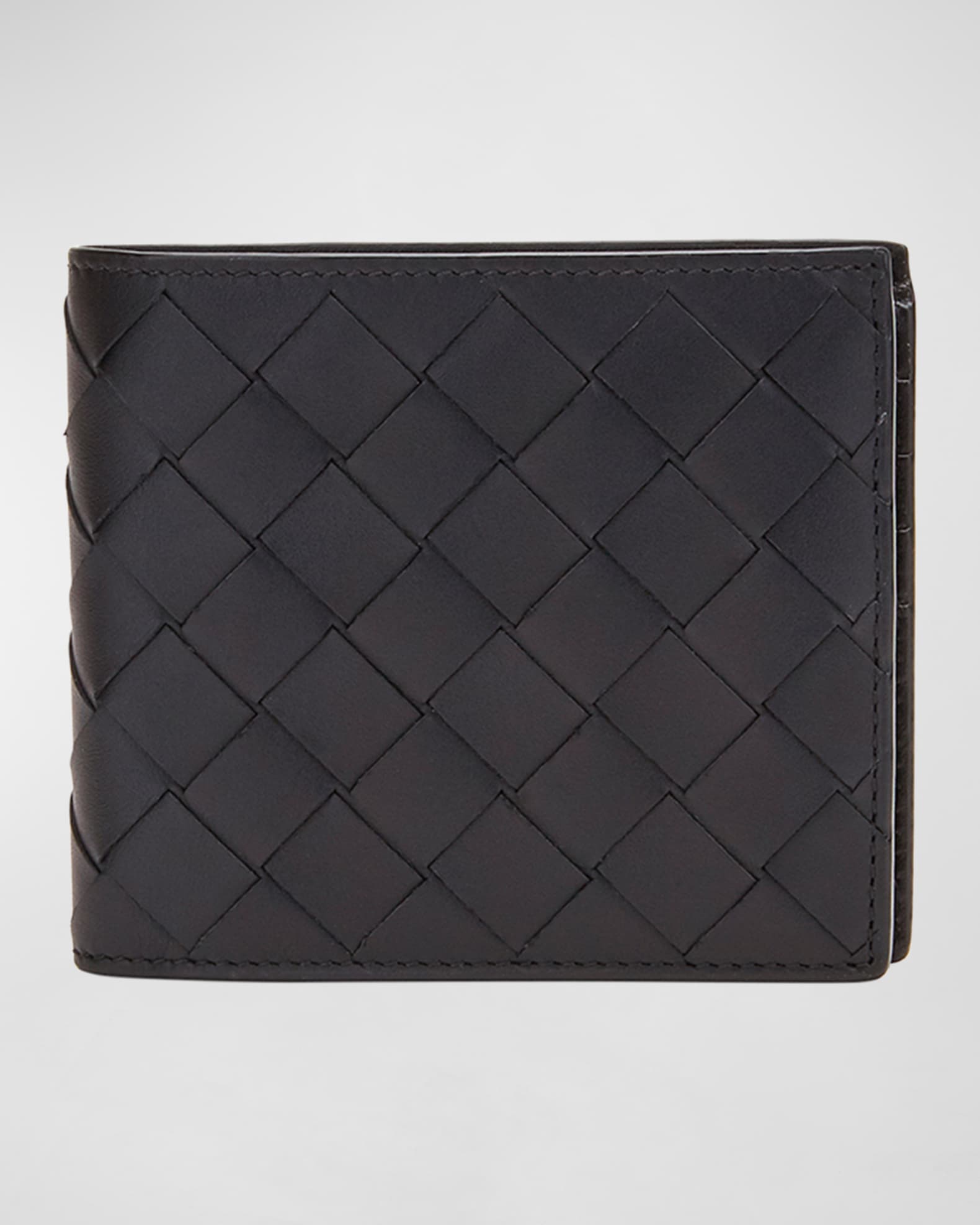 Men's Intrecciato Leather Bifold Wallet 0