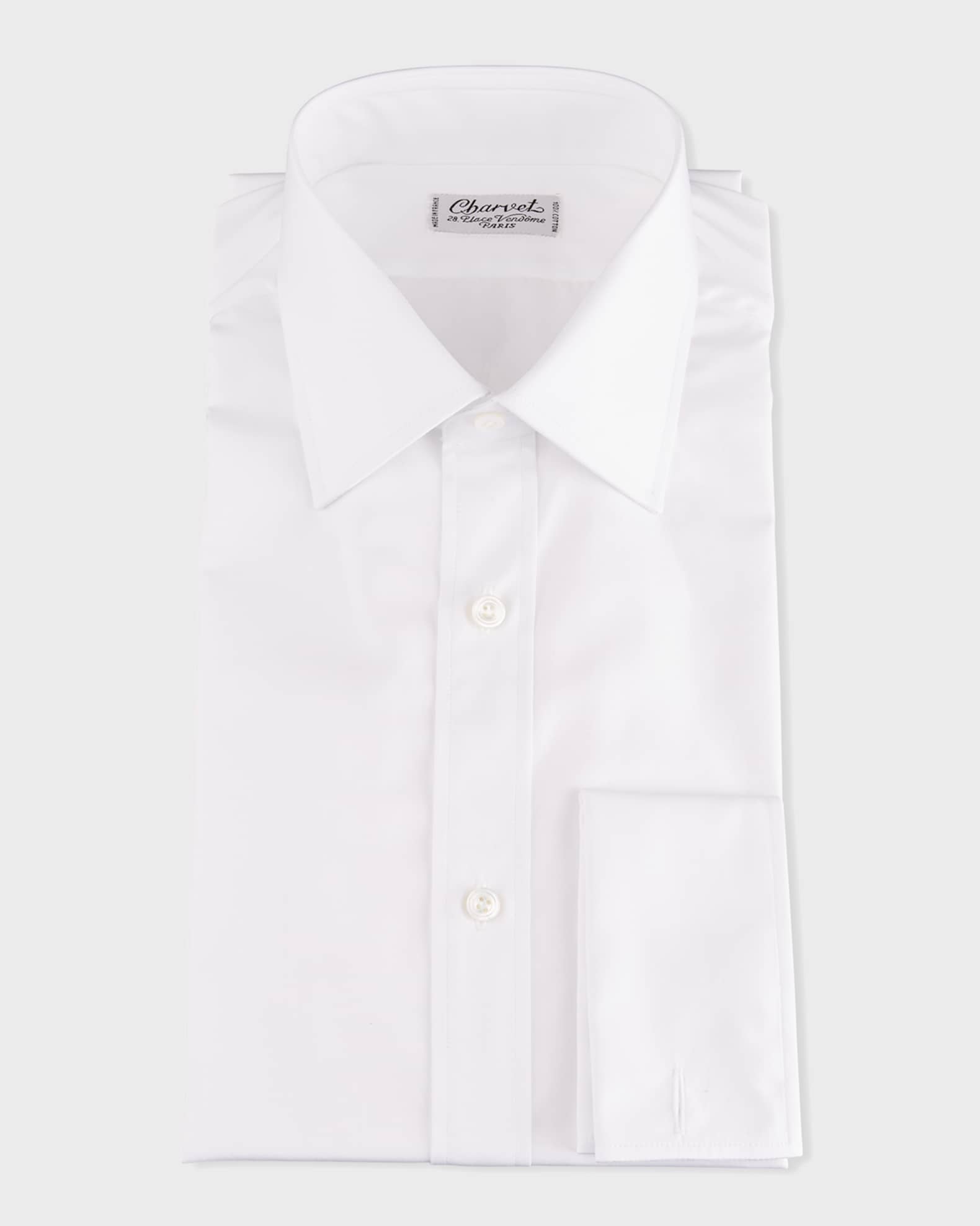 Charvet Men's Basic Solid Point-Collar Dress Shirt with