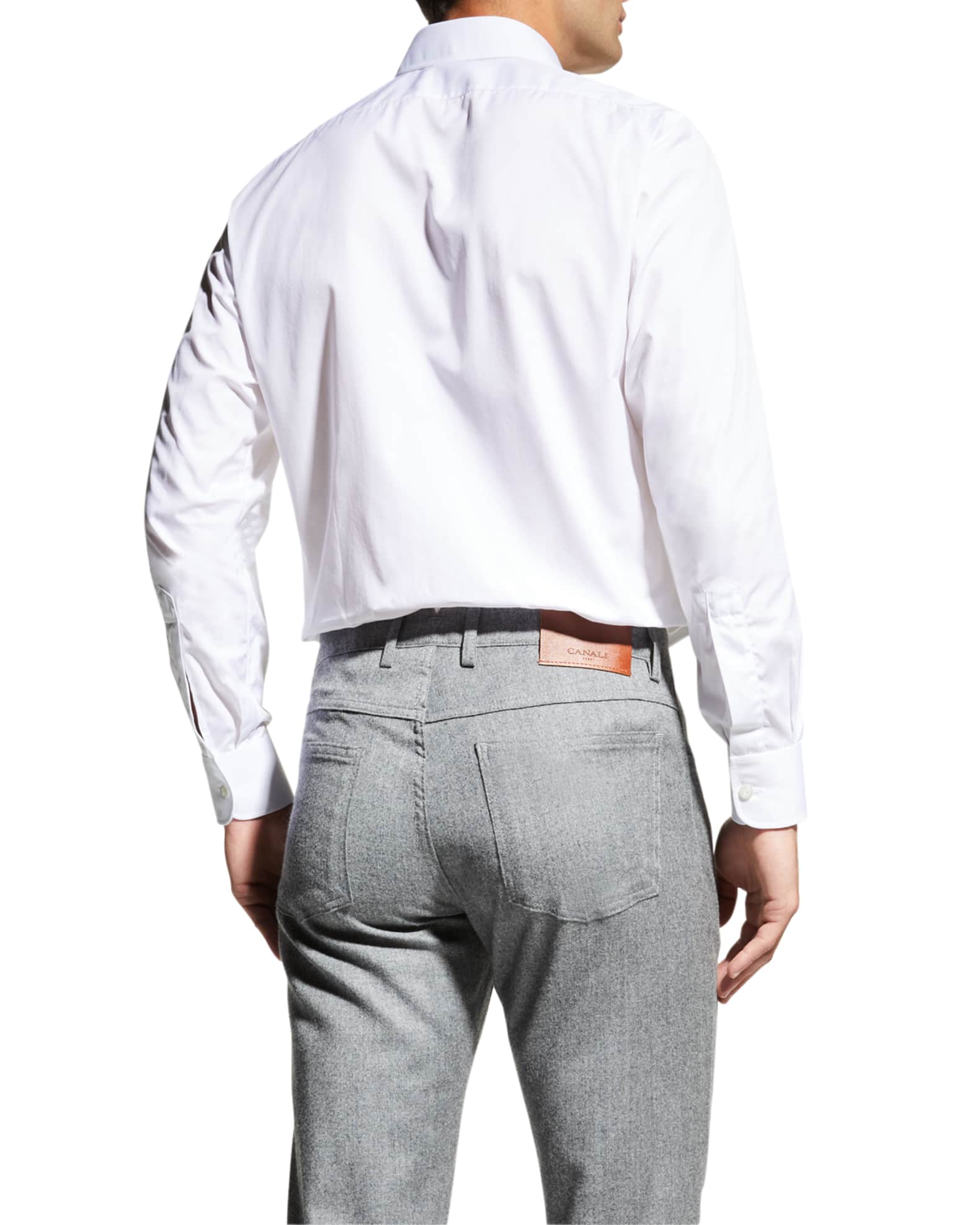 Charvet Men's Basic Solid Point-Collar Dress Shirt with