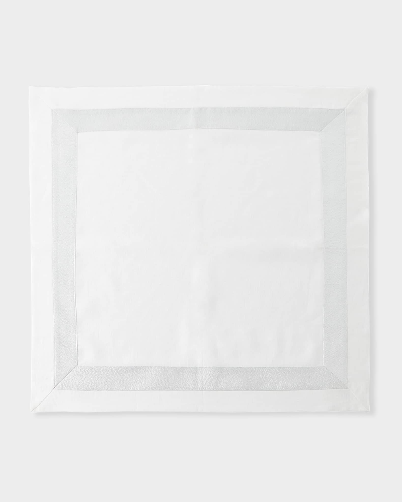 Silver Shimmer White New Border Napkin 0