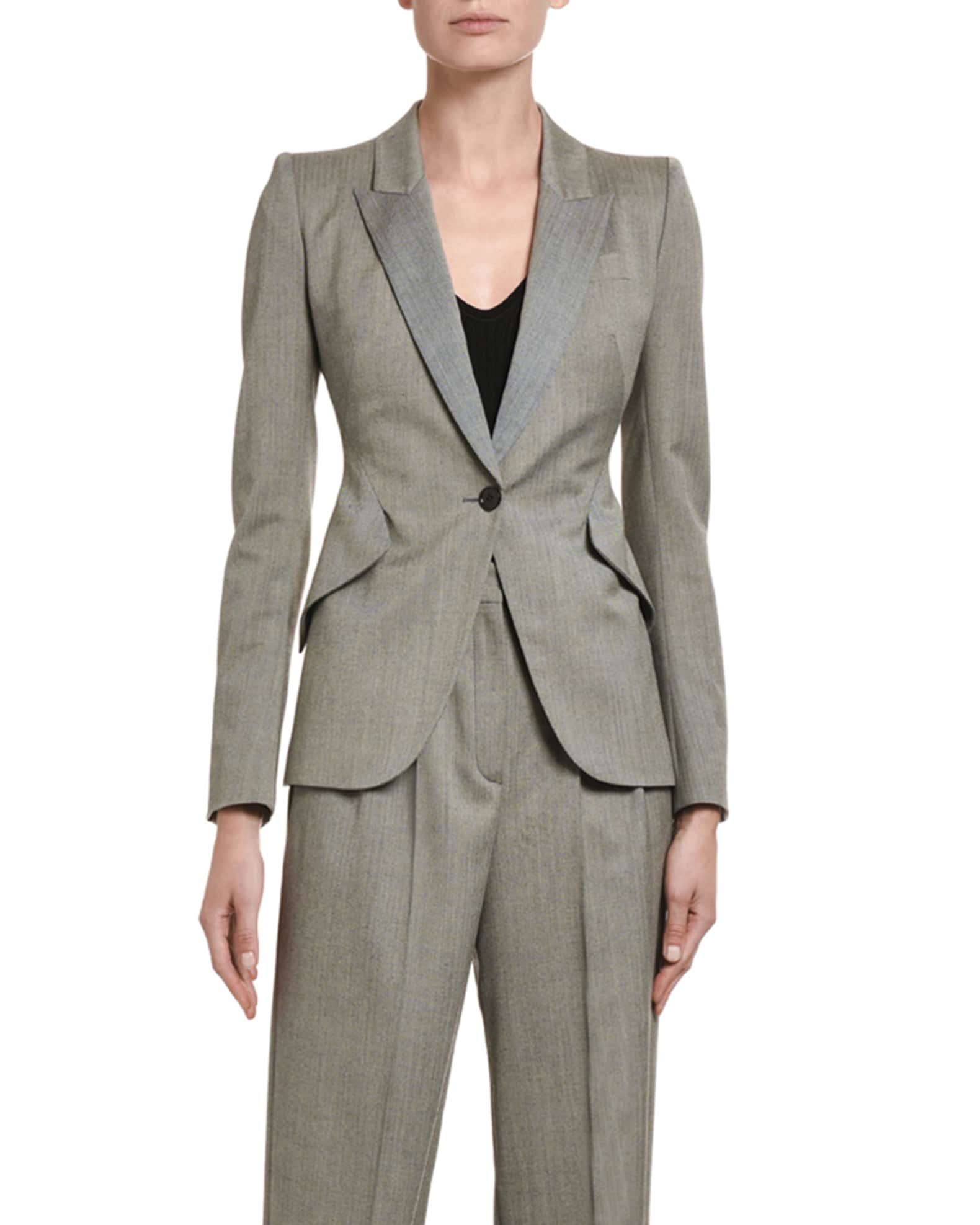 Textured One-Button Blazer Jacket and Matching Items | Neiman Marcus