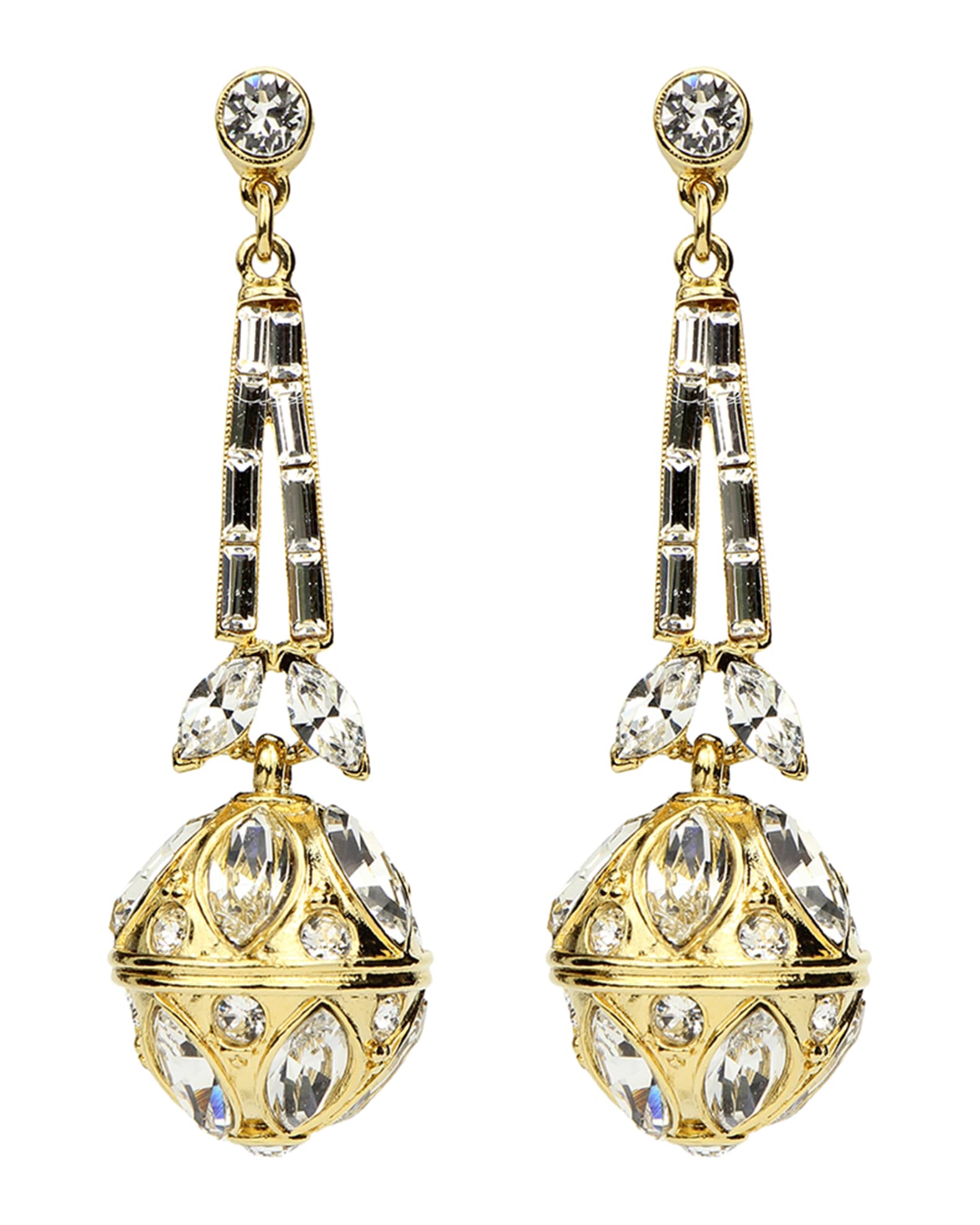 Baguette Crystal Trapeze Earrings 0