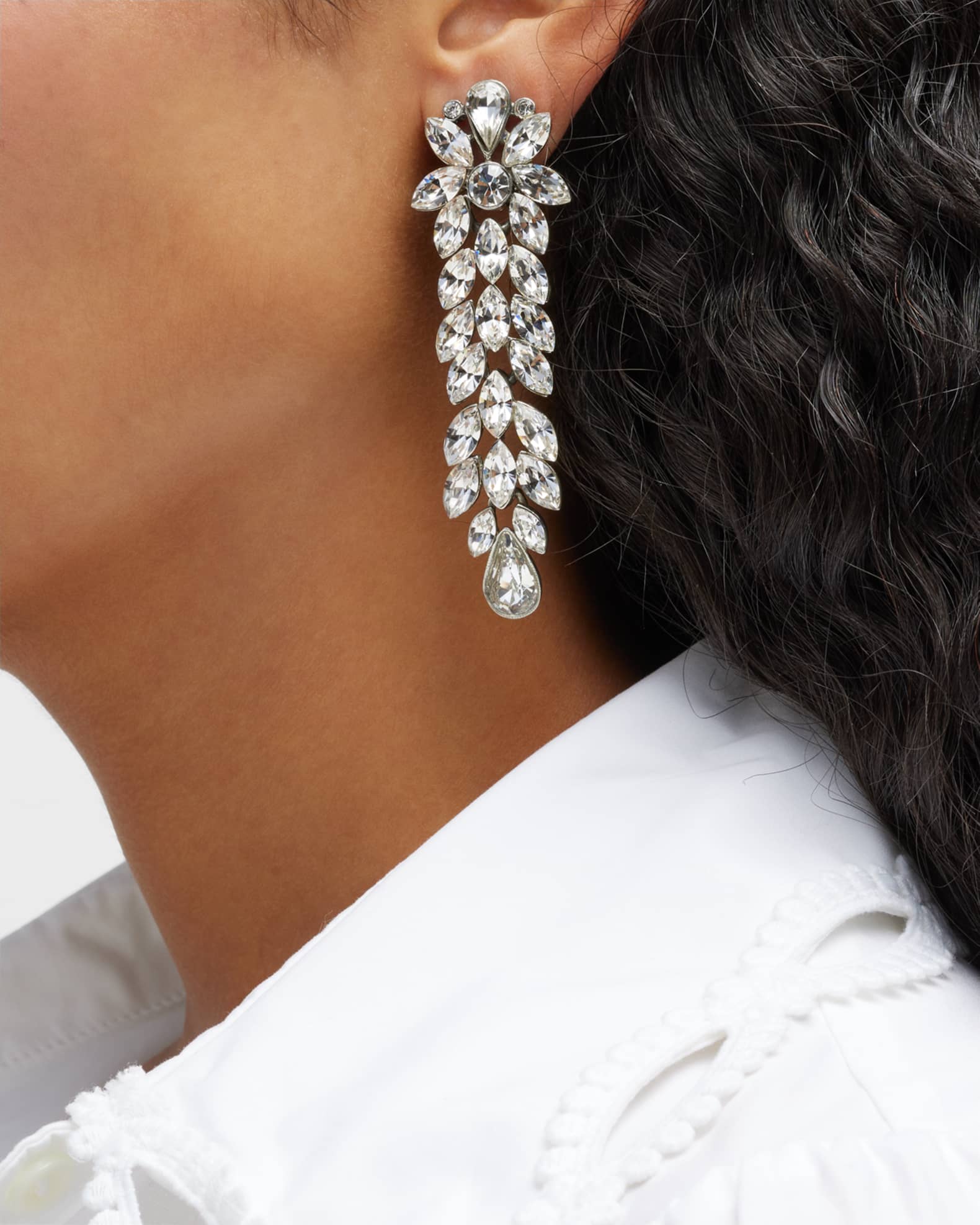 Large crystal earrings store
